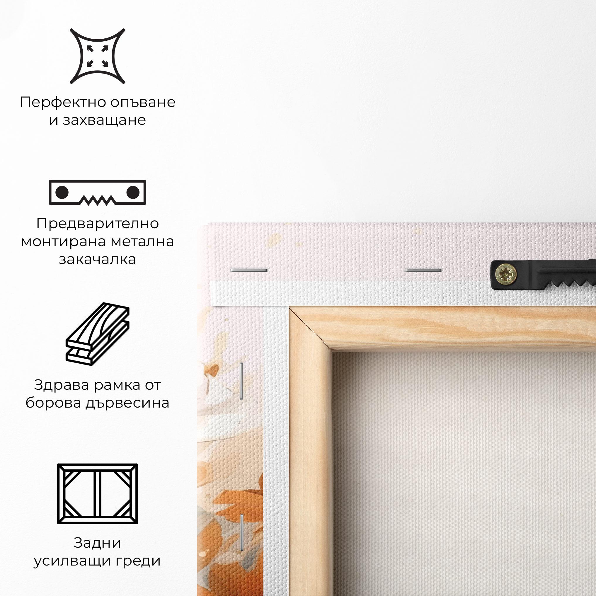 Картина на платно Orange Cream Poppy mockup 5