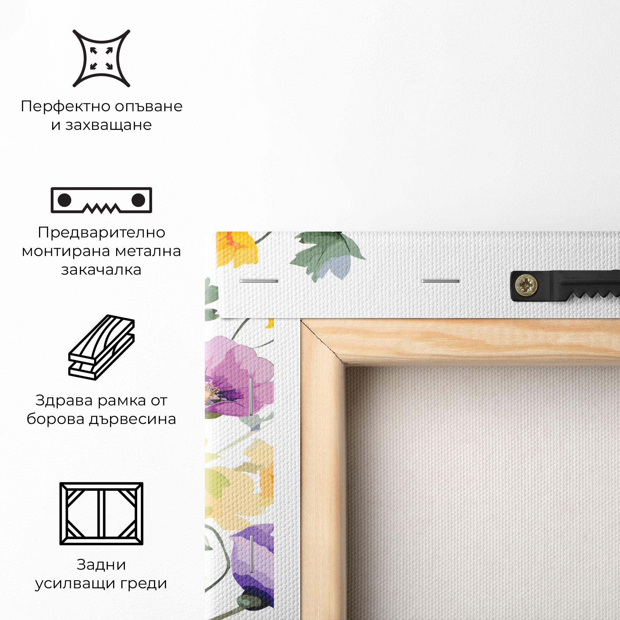 Картина на платно Purple Orange Poppy mockup 5