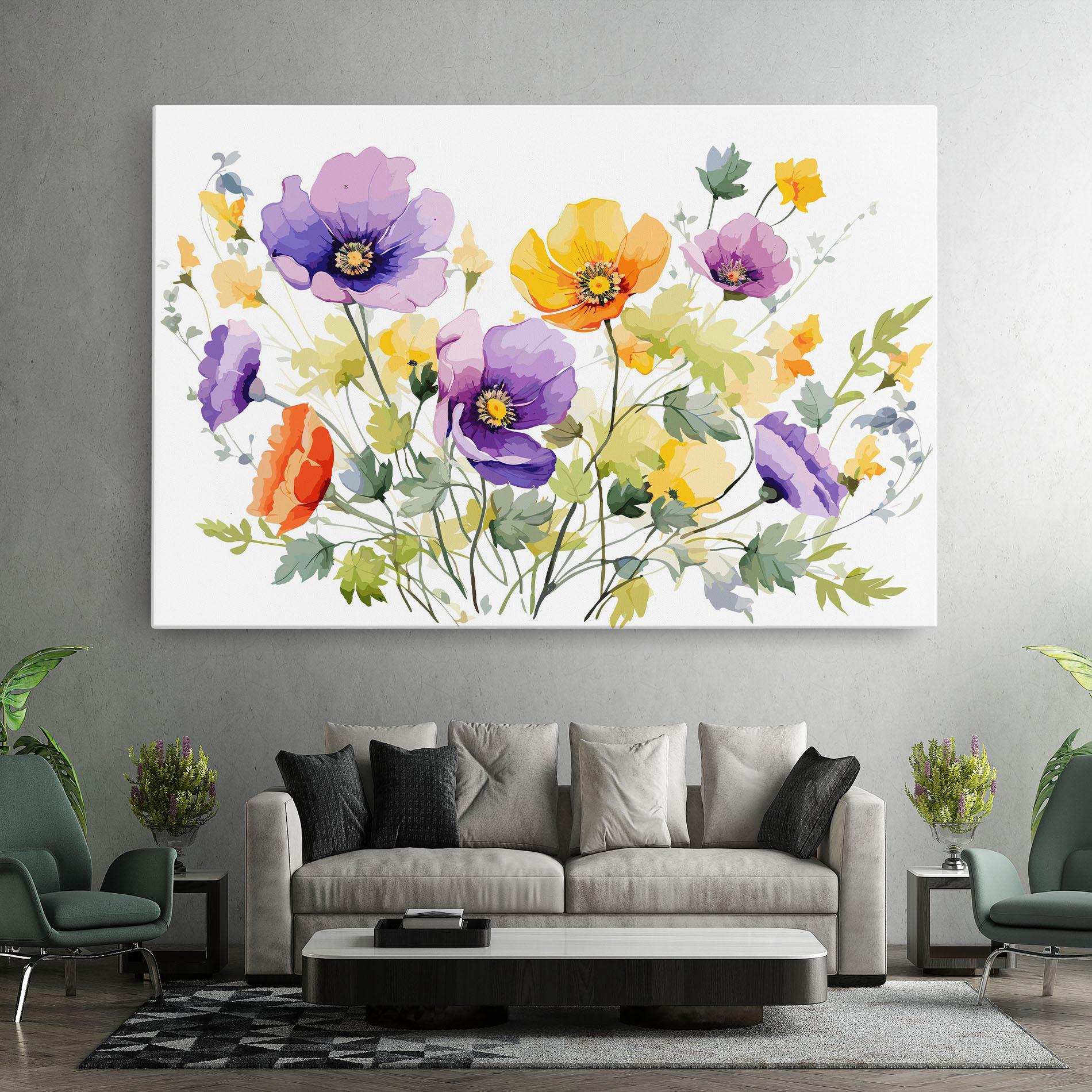 Картина на платно Purple Orange Poppy mockup 7
