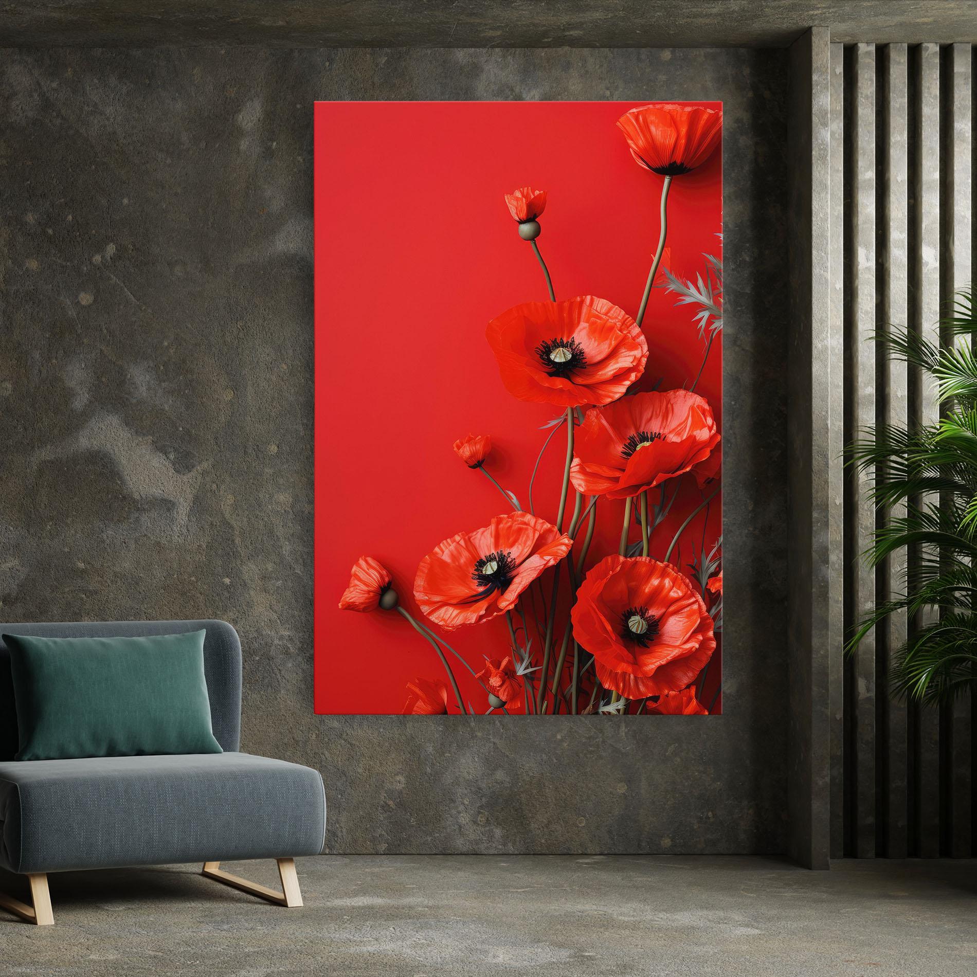 Картина на платно Poppies On The Table mockup 7