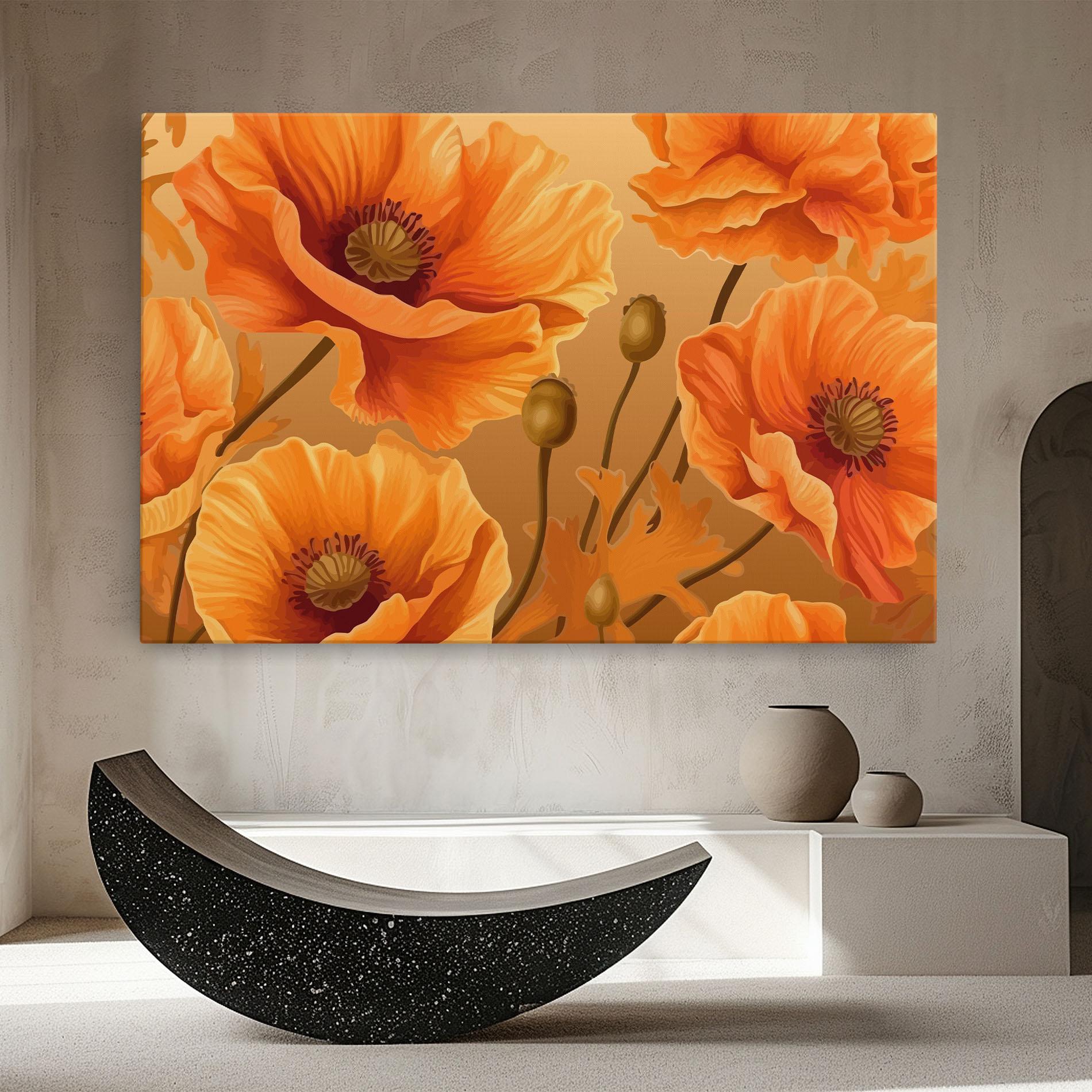 Картина на платно Pastel Orange Poppy mockup 8