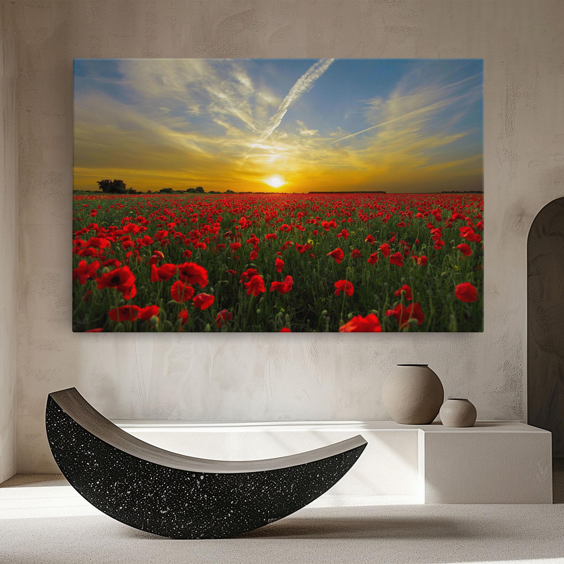Картина на платно Poppies Sunset mockup 8