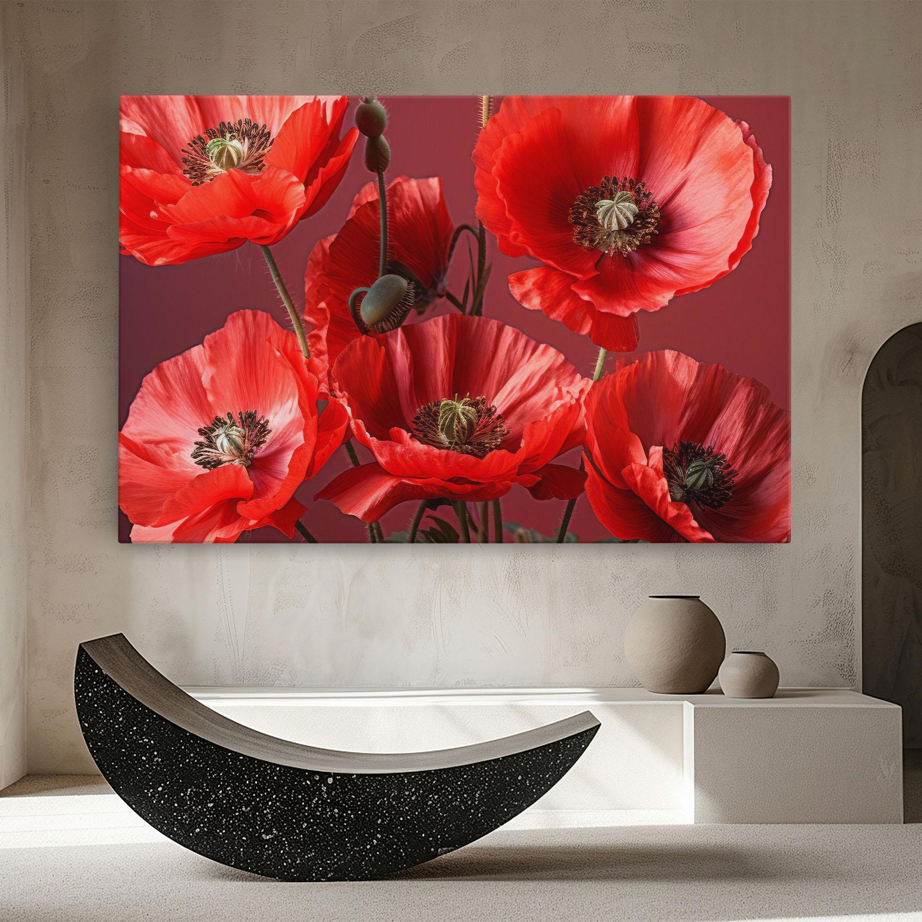 Картина на платно Red Poppies mockup 8
