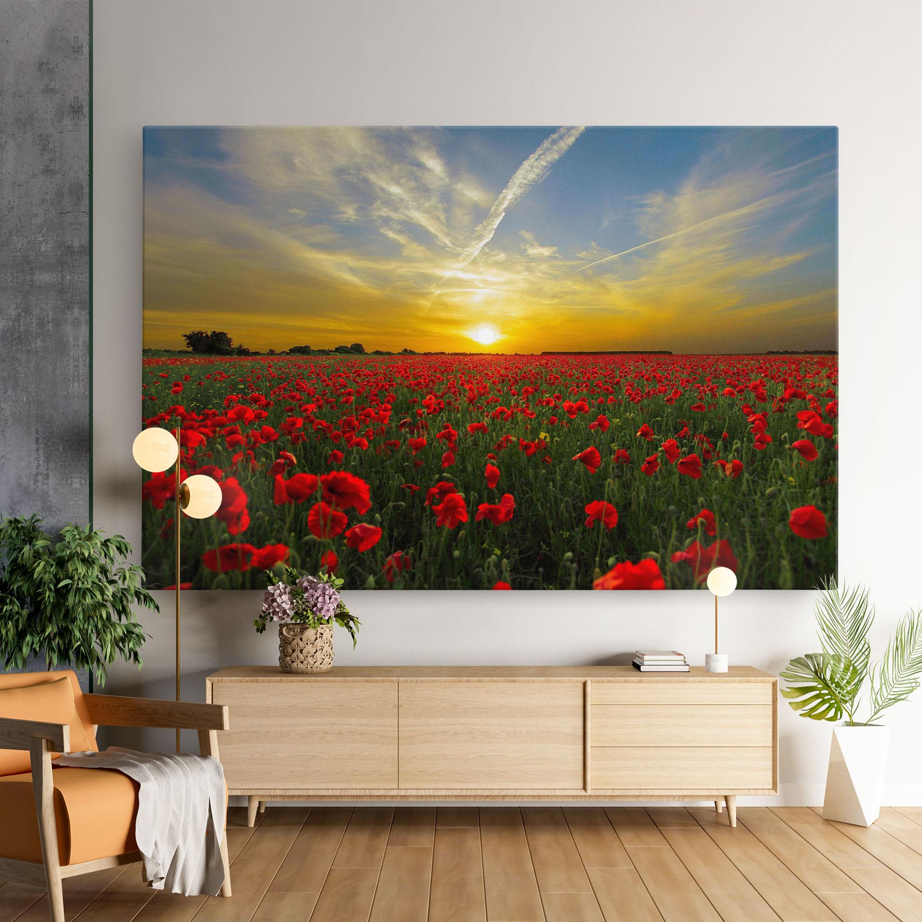 Картина на платно Poppies Sunset mockup 9