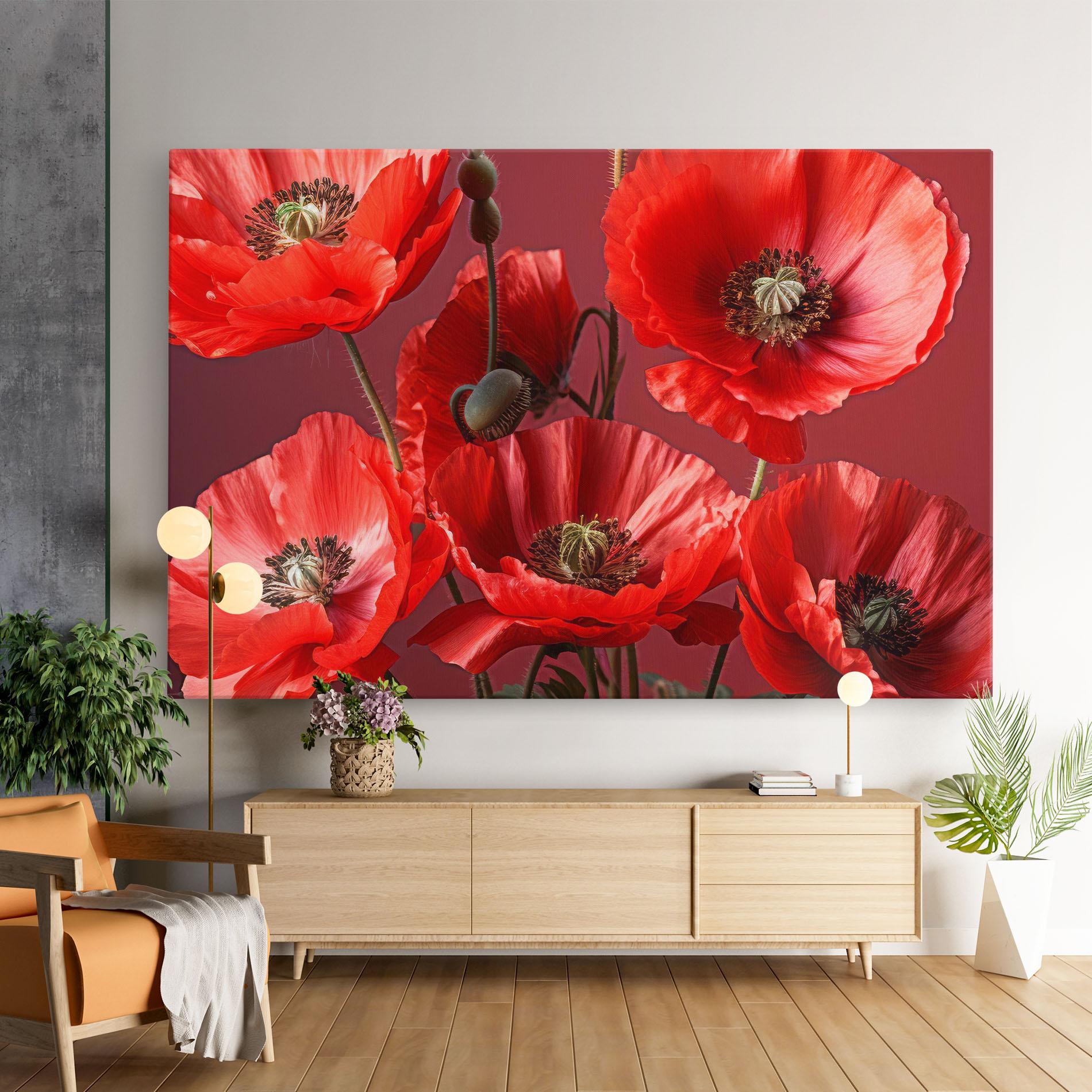Картина на платно Red Poppies mockup 9