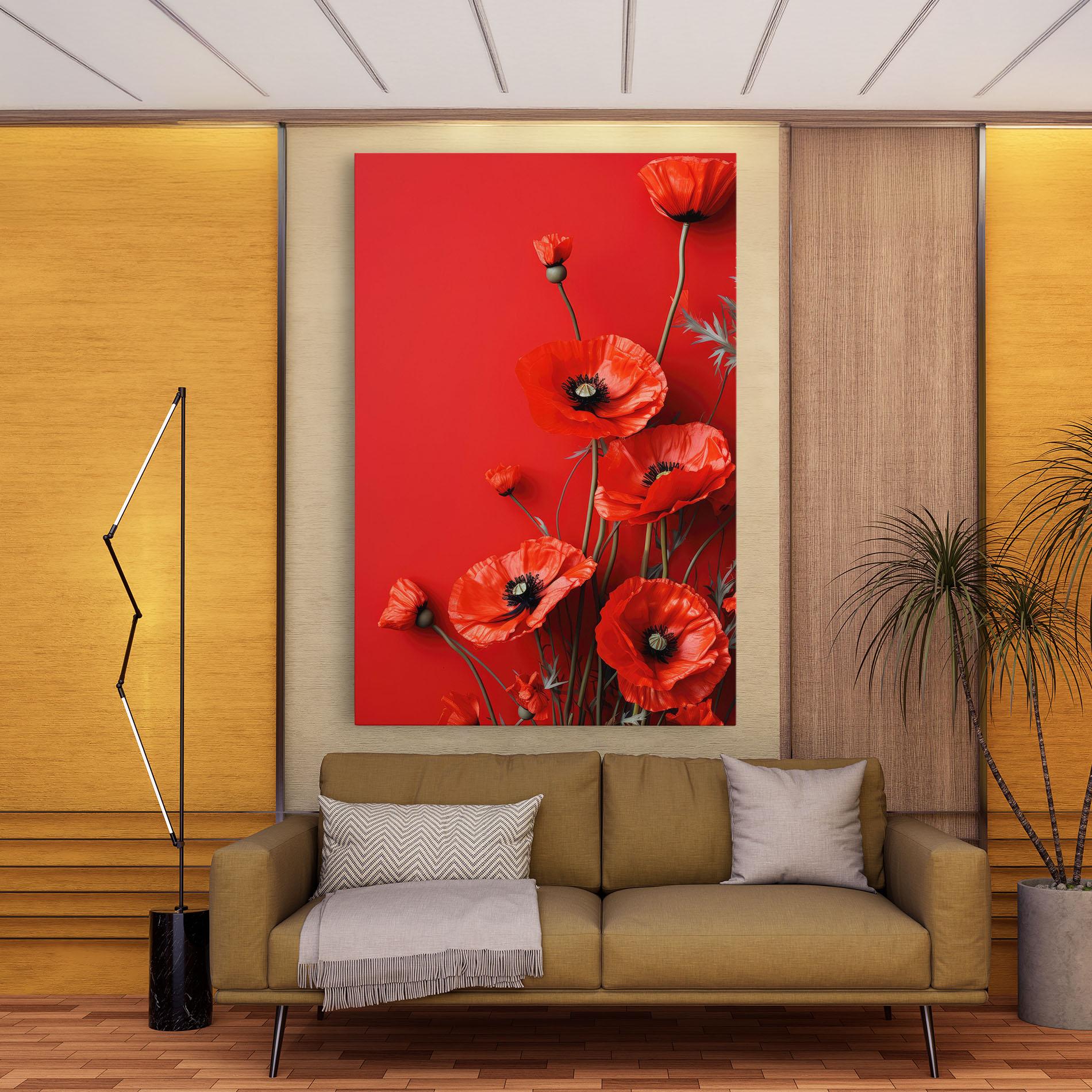 Картина на платно Poppies On The Table mockup 9