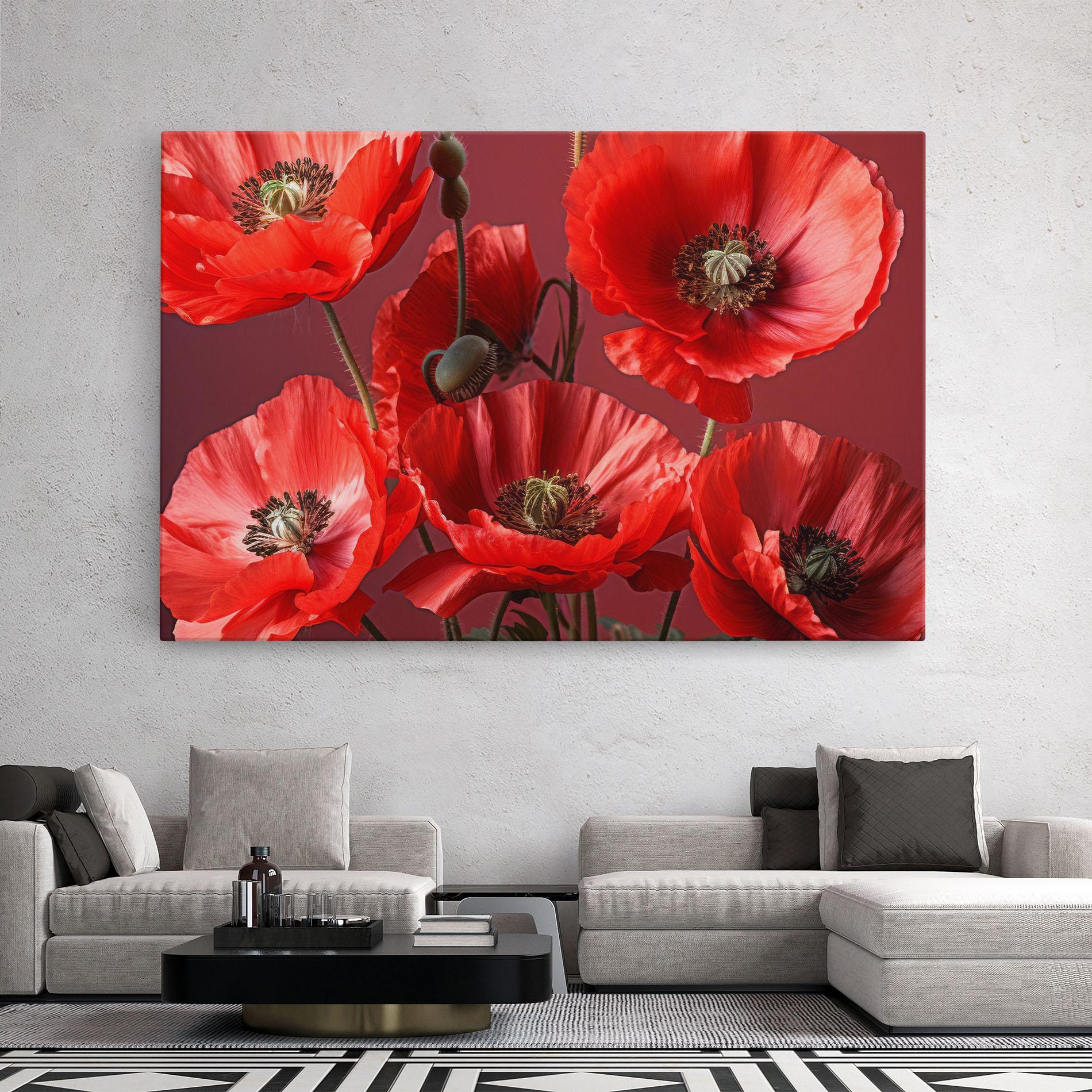 Картина на платно Red Poppies mockup 2