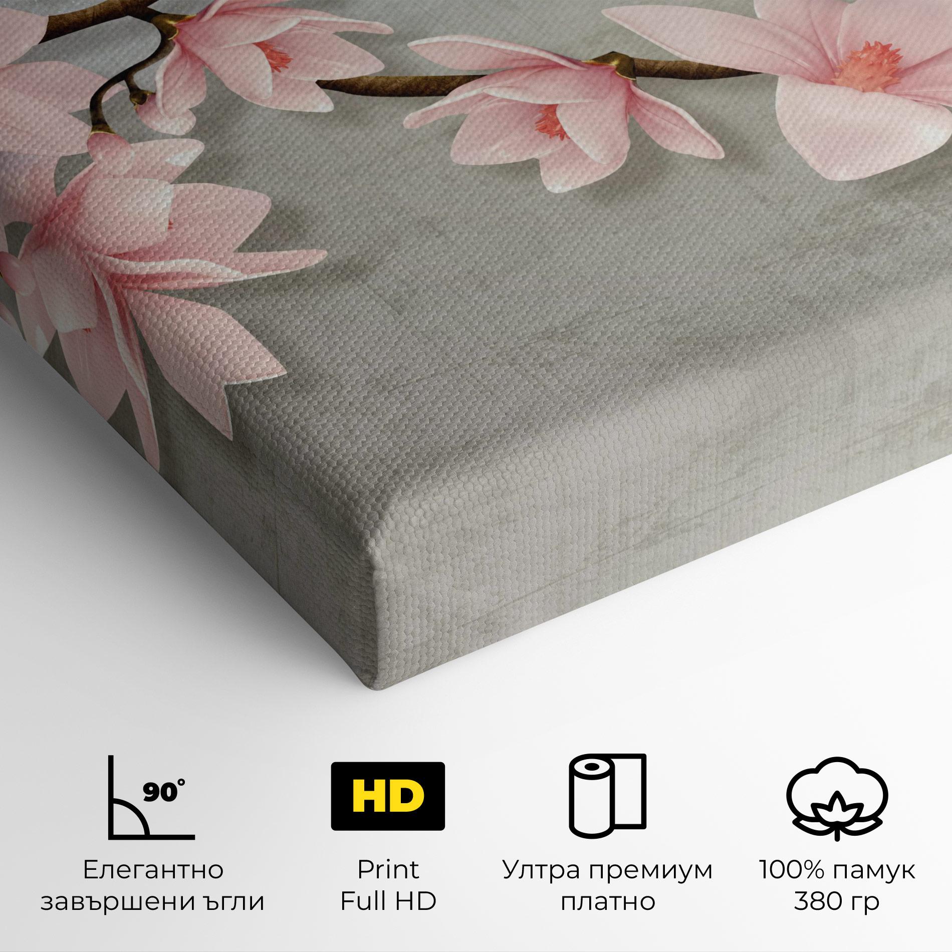Картина на платно Pink Magnolia mockup 4