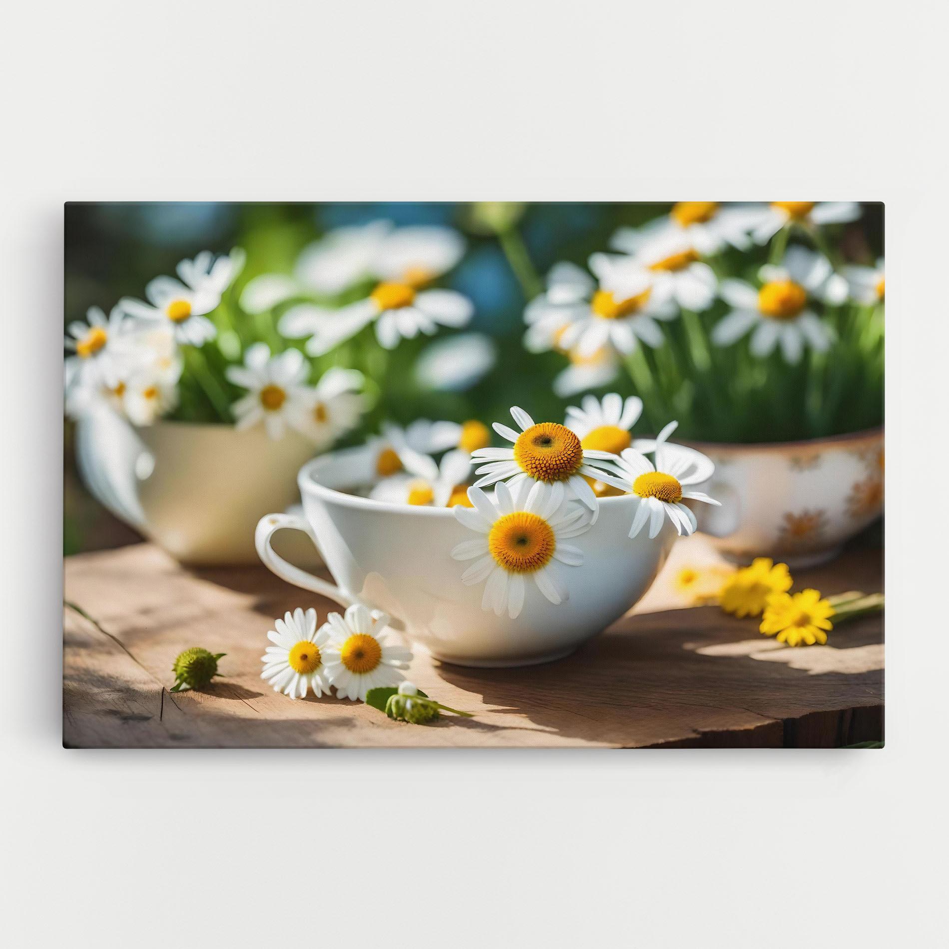 Картина на платно Daisies In A Cup mockup 0