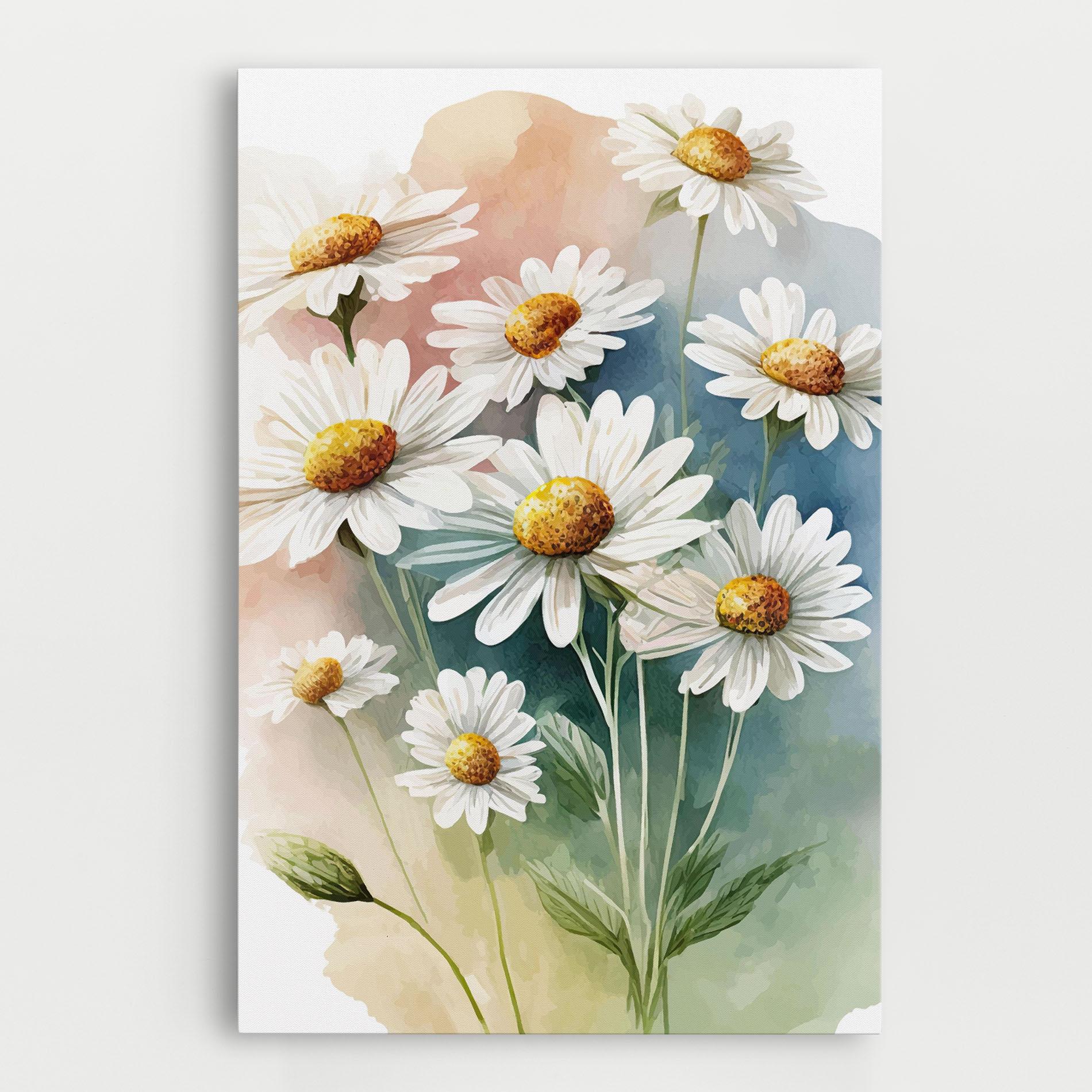 Картина на платно White Daisy Art mockup 0