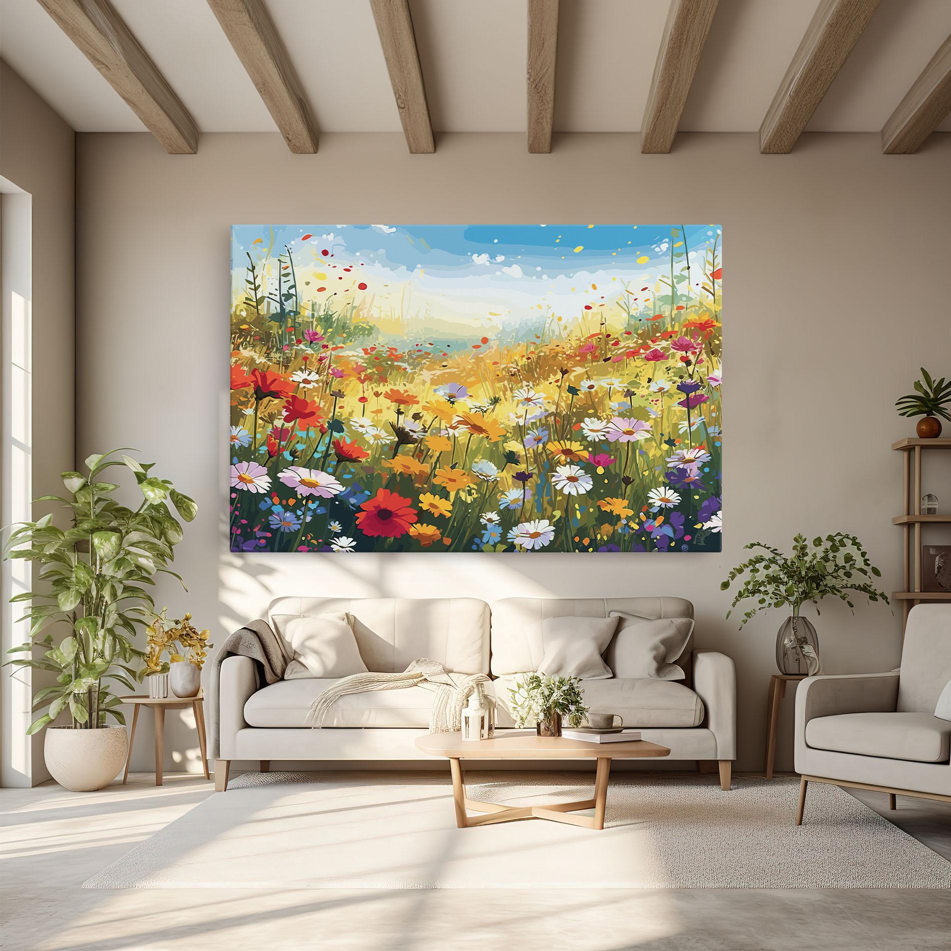 Картина на платно Colorful Daisy Mix mockup 6