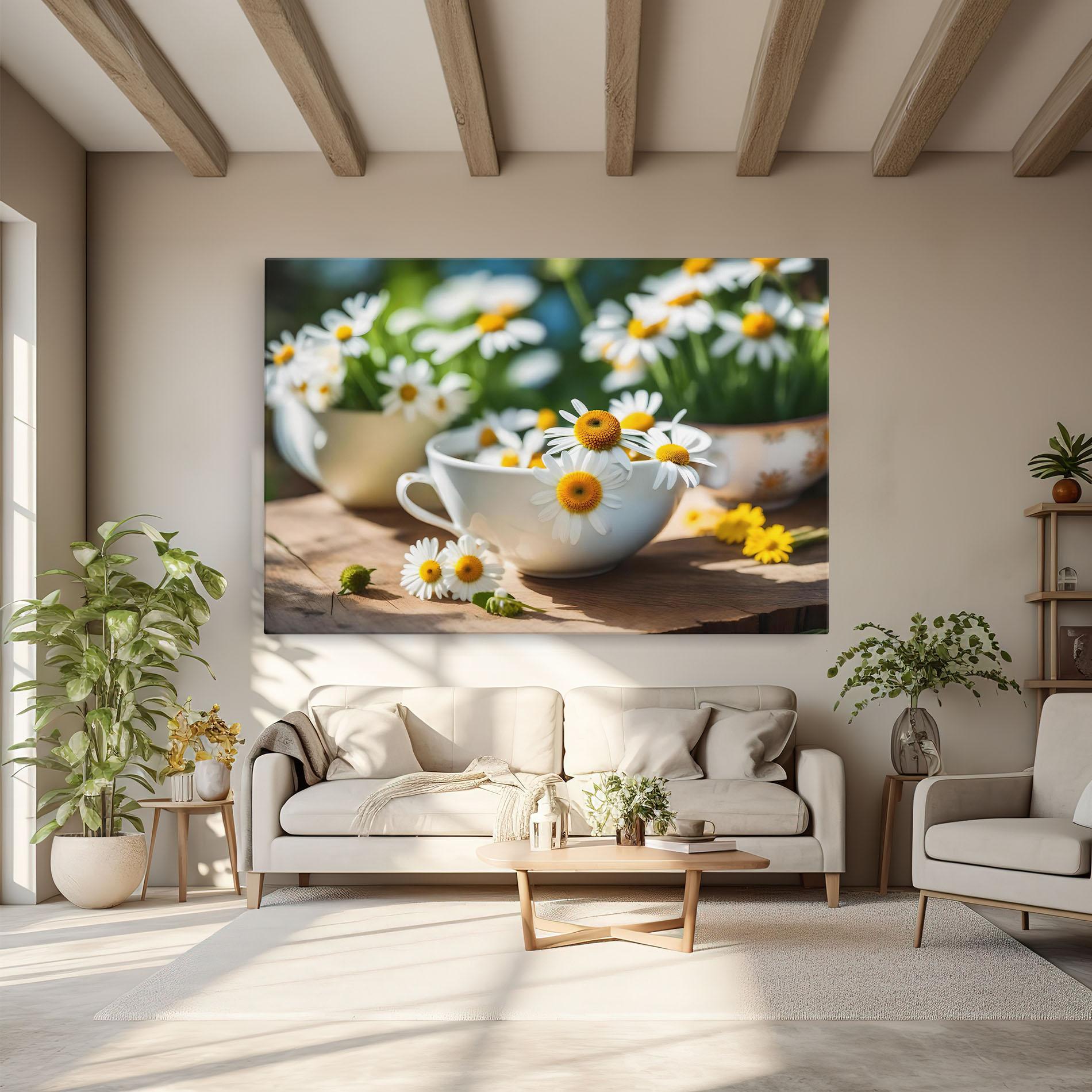 Картина на платно Daisies In A Cup mockup 6