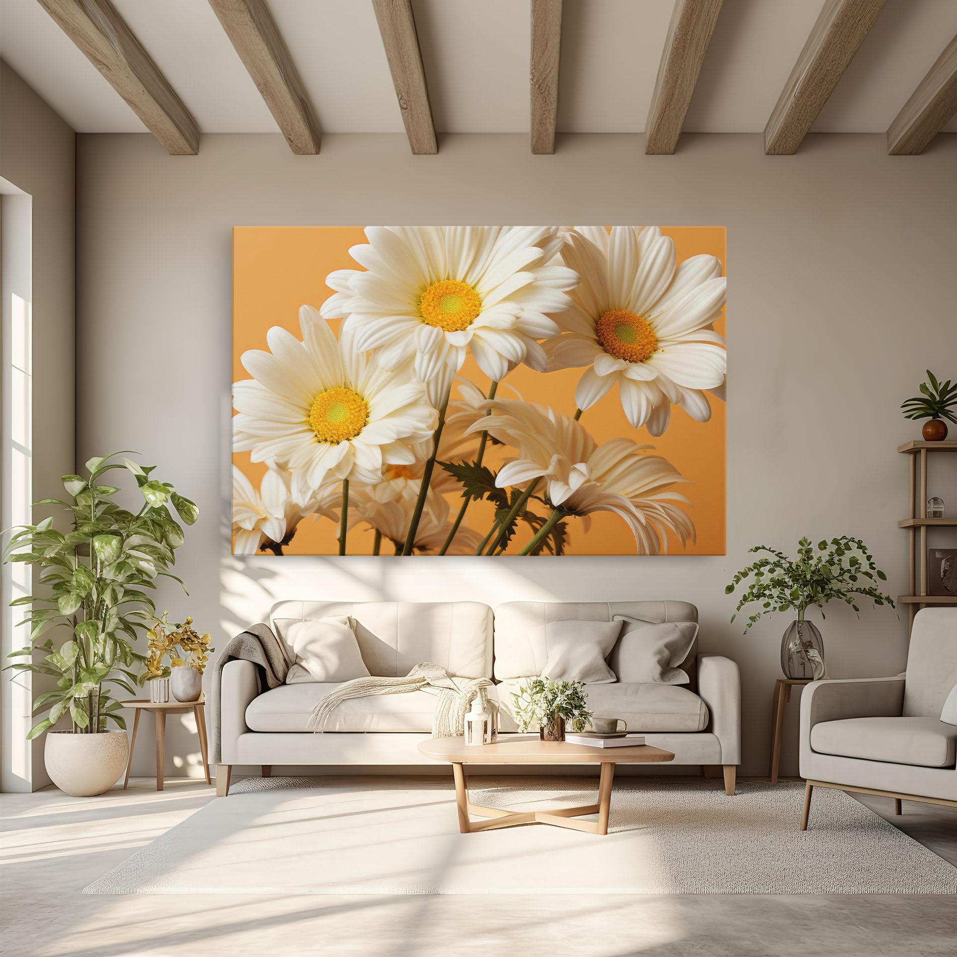 Картина на платно Daisy On Orange mockup 6
