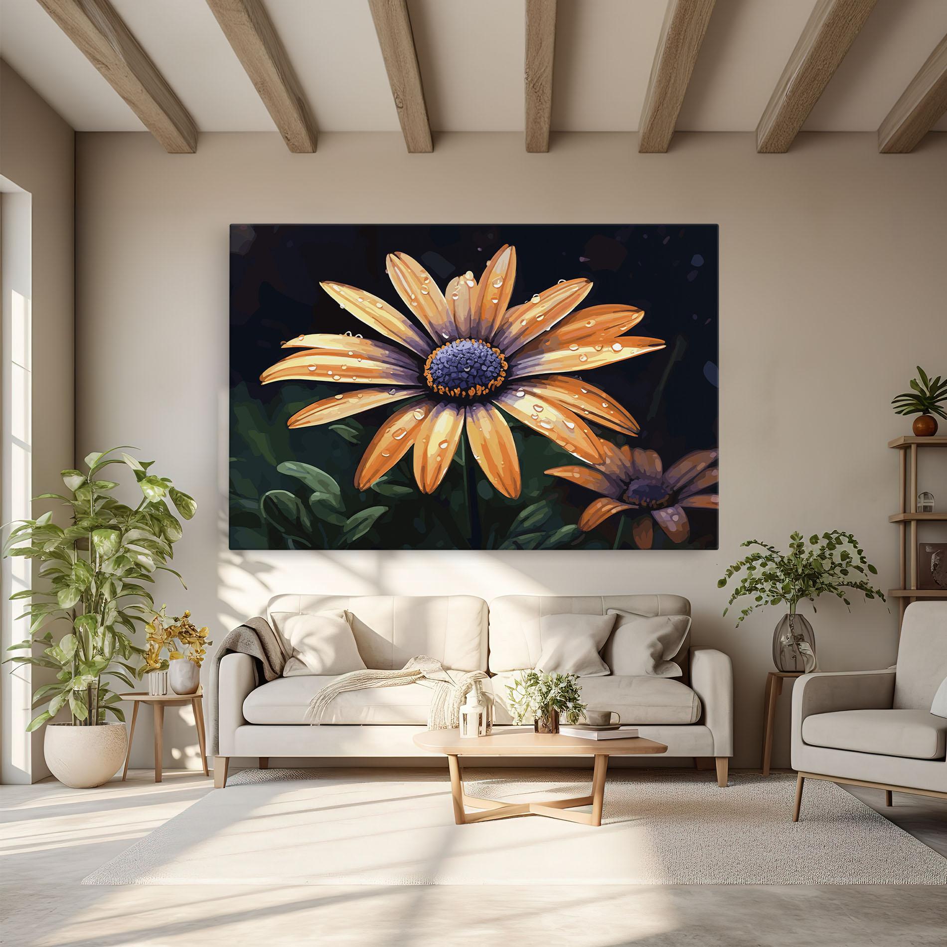 Картина на платно Orange Pretty Daisy mockup 6