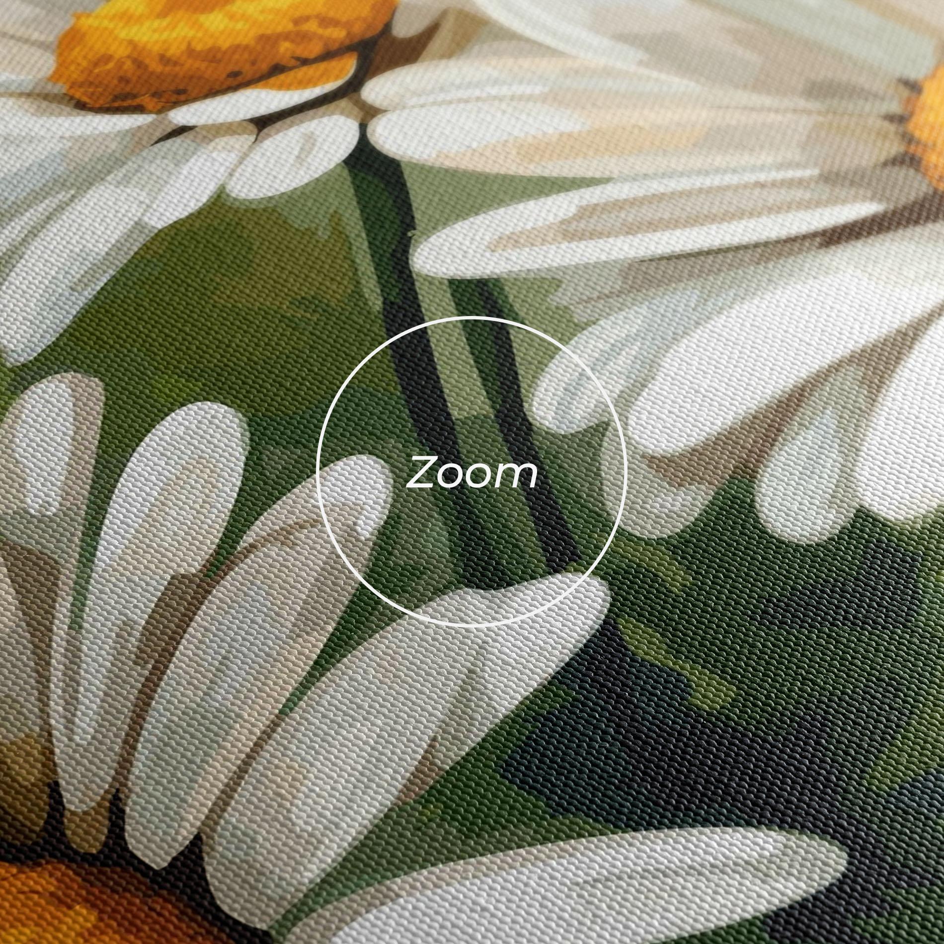 Картина на платно Grey White Daisy mockup 3