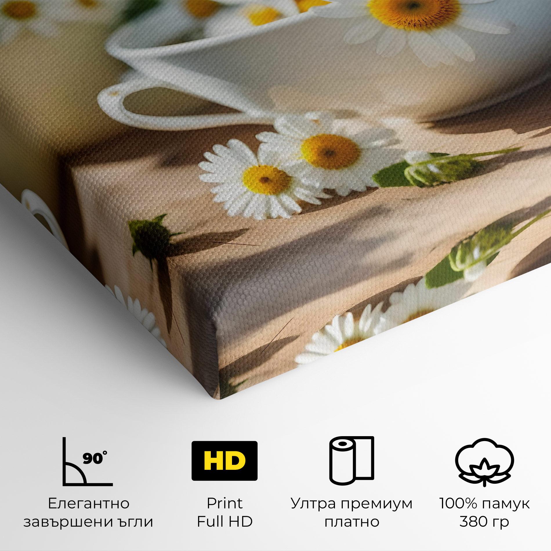 Картина на платно Daisies In A Cup mockup 4