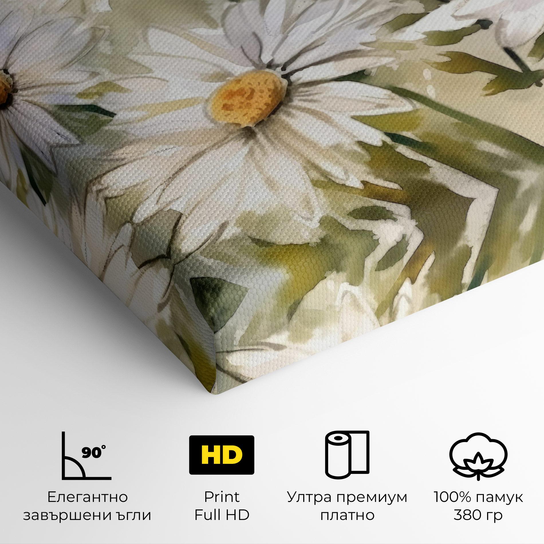 Картина на платно Daisy Painting mockup 4