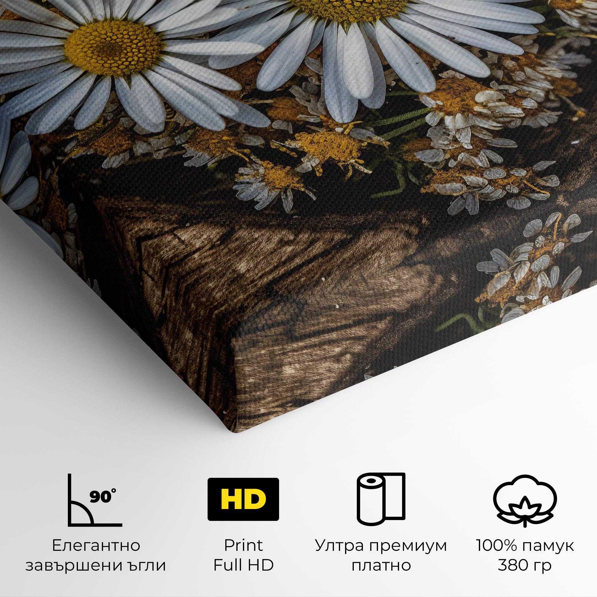 Картина на платно Heart Shaped Daisy mockup 4