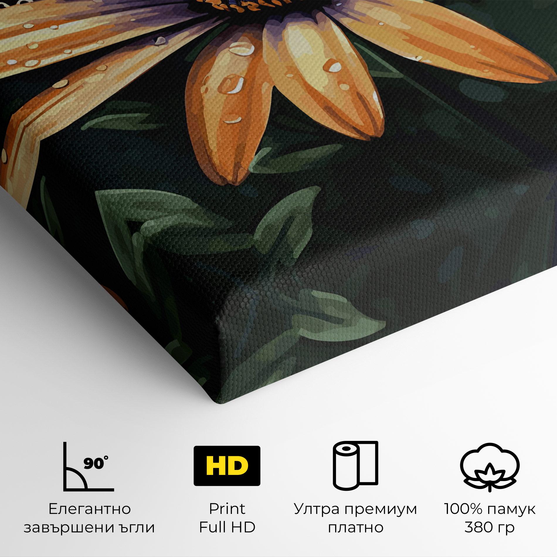 Картина на платно Orange Pretty Daisy mockup 4