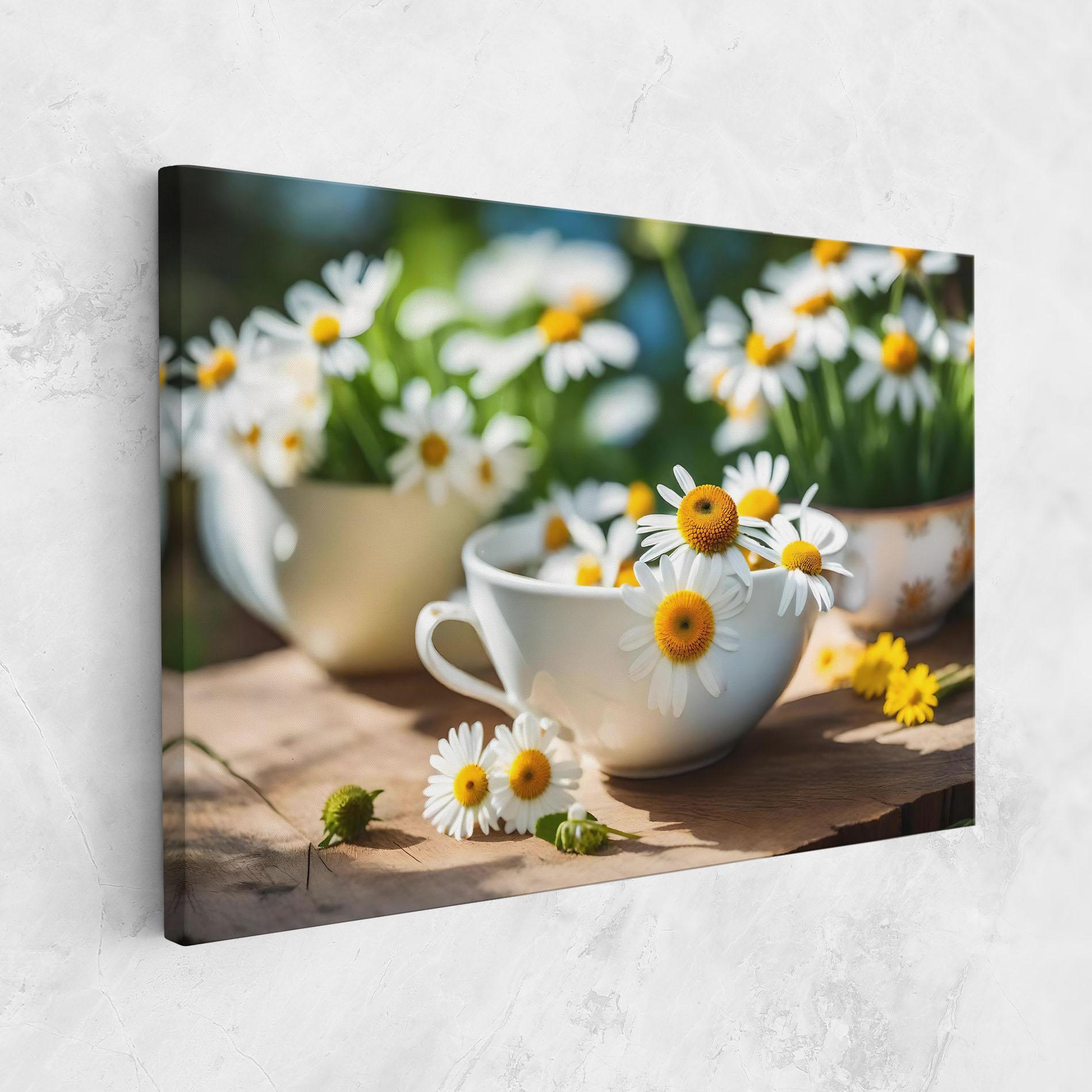 Картина на платно Daisies In A Cup mockup 1