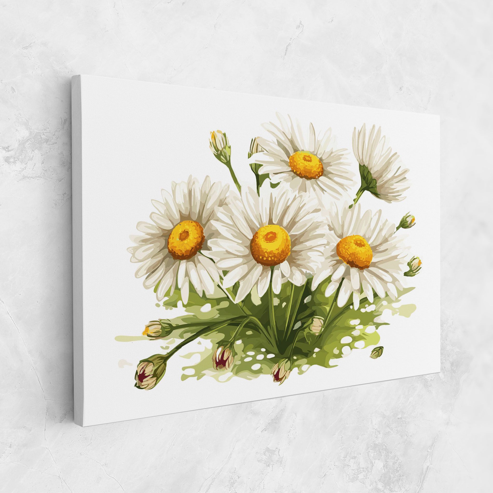 White Grey Daisy mockup 1