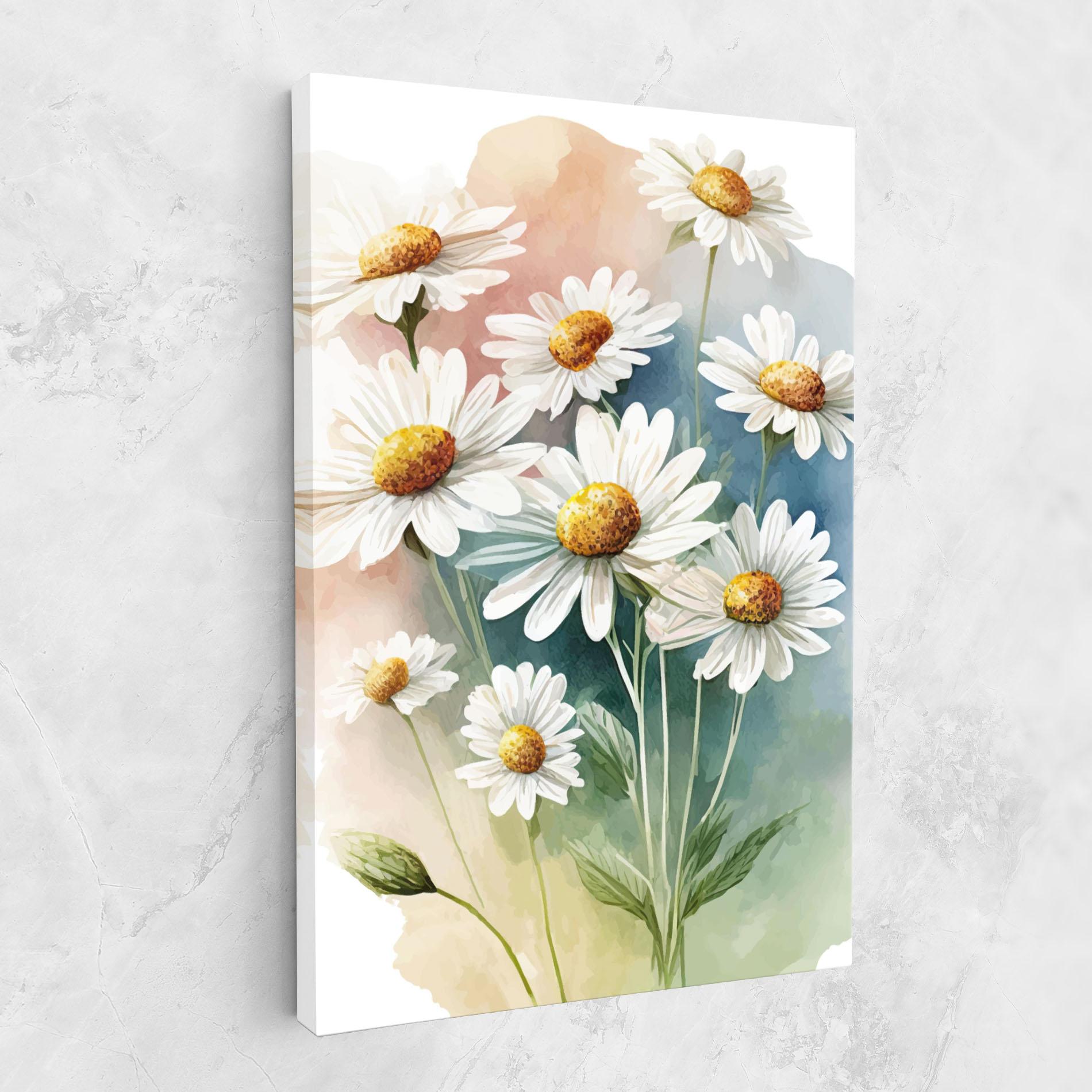Картина на платно White Daisy Art mockup 1