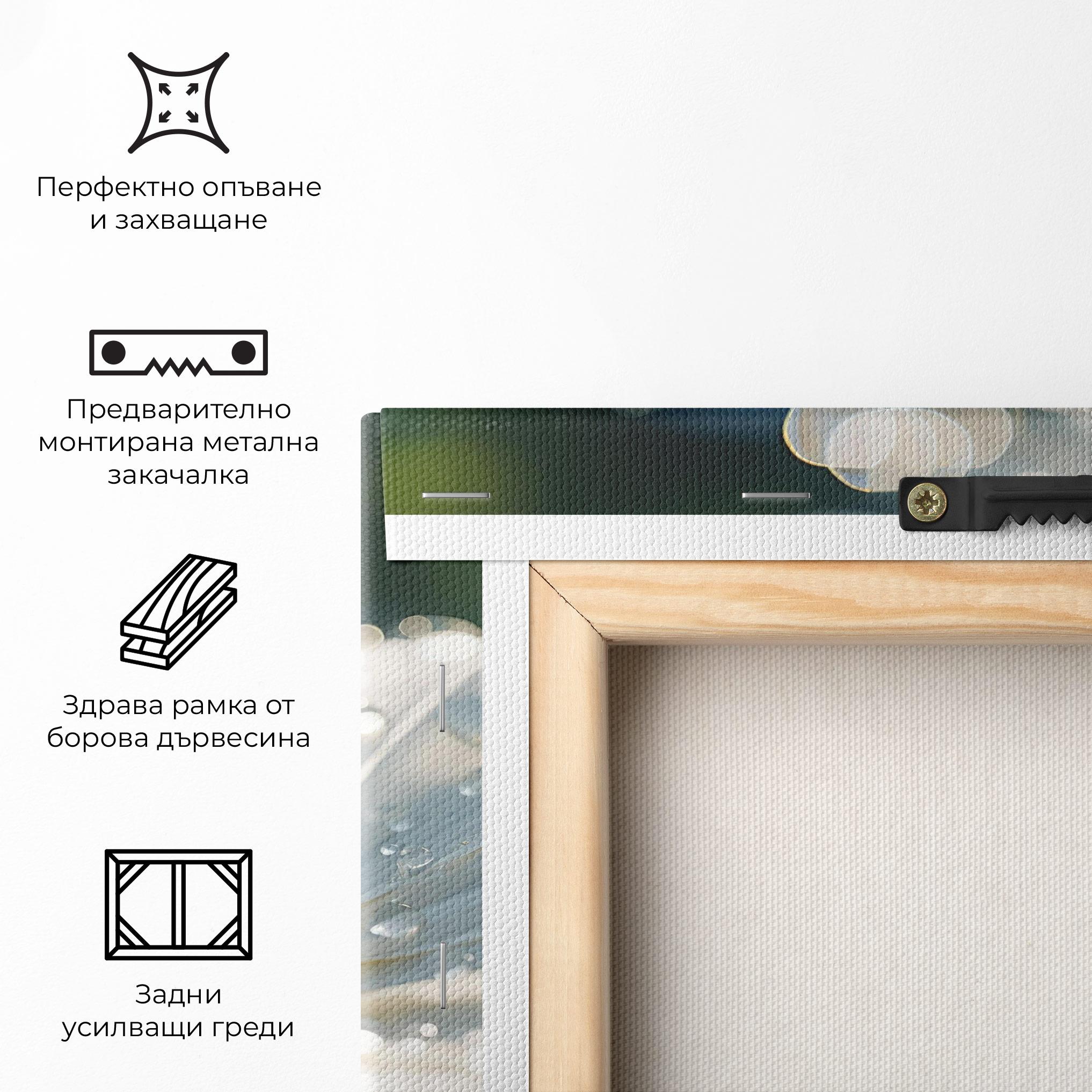 Картина на платно Daisy After Rain Close Up mockup 5