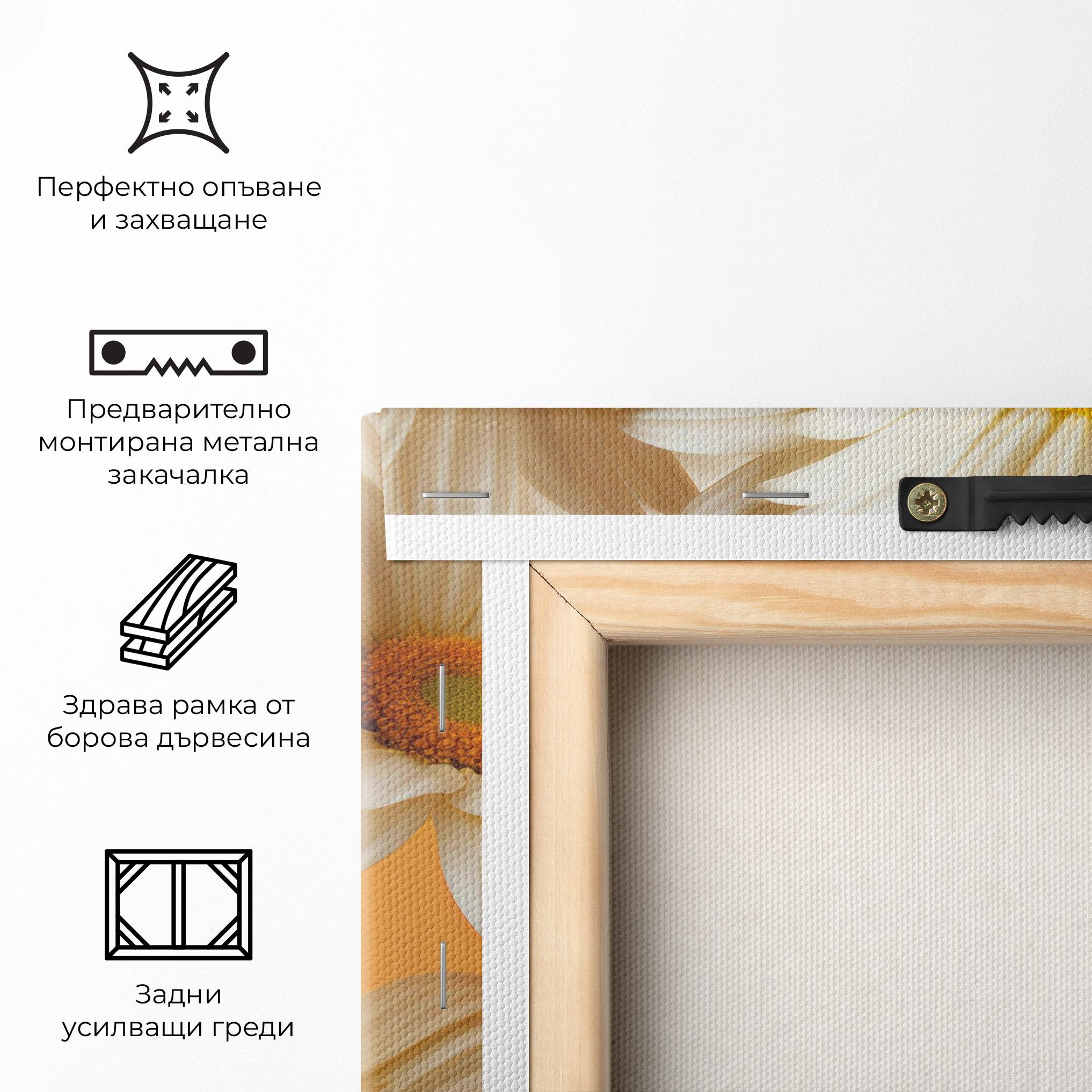 Картина на платно Daisy On Orange mockup 5