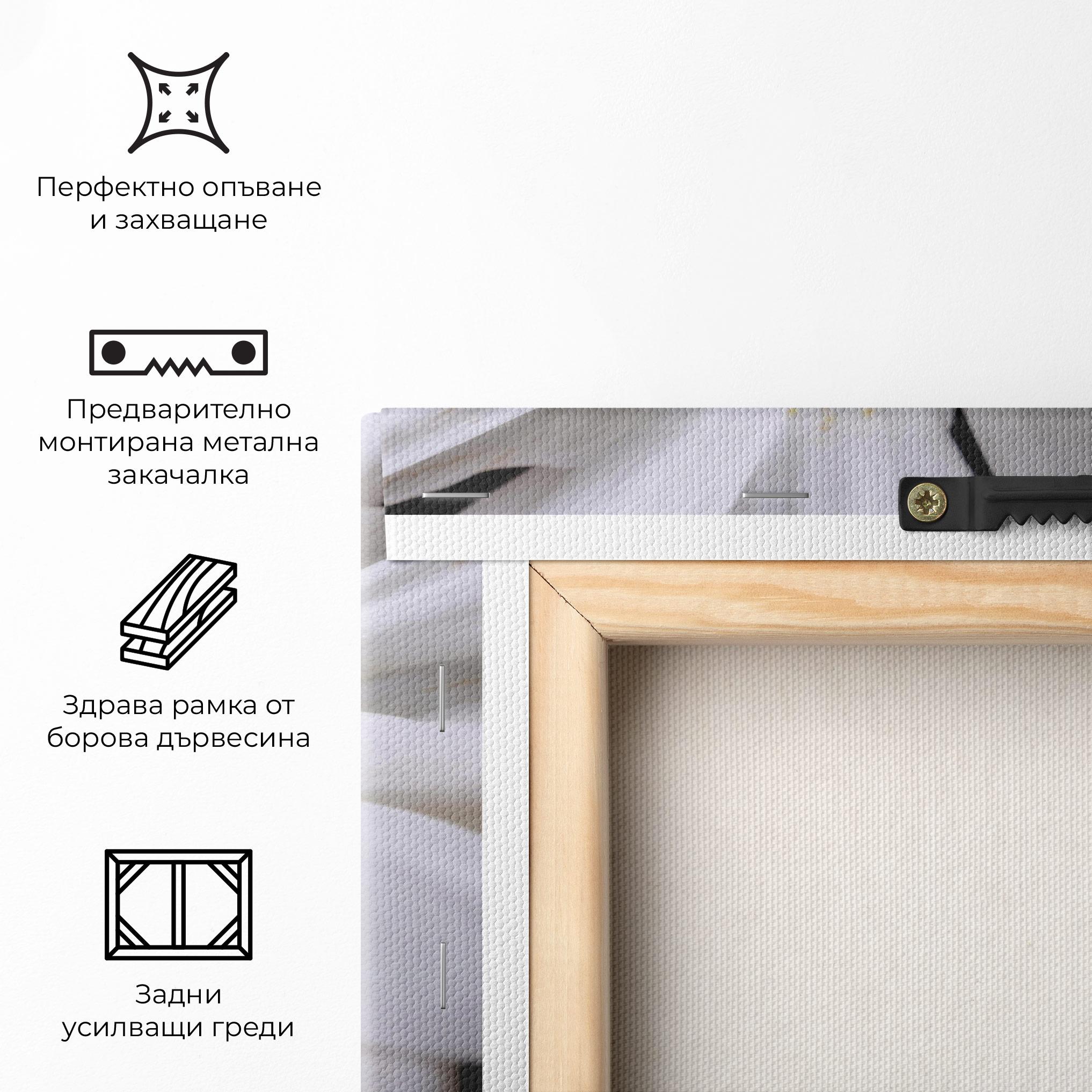 Картина на платно Green Middle Daisy mockup 5