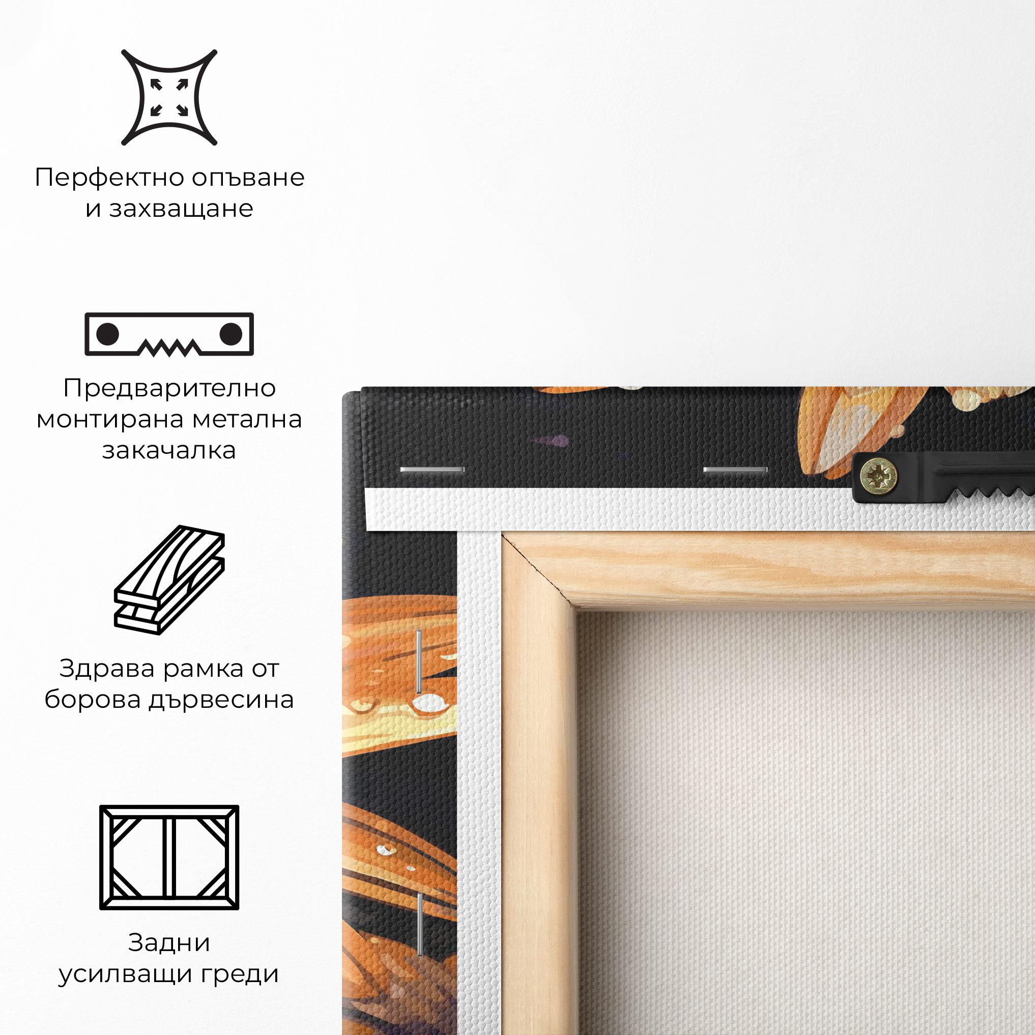 Картина на платно Orange Pretty Daisy mockup 5