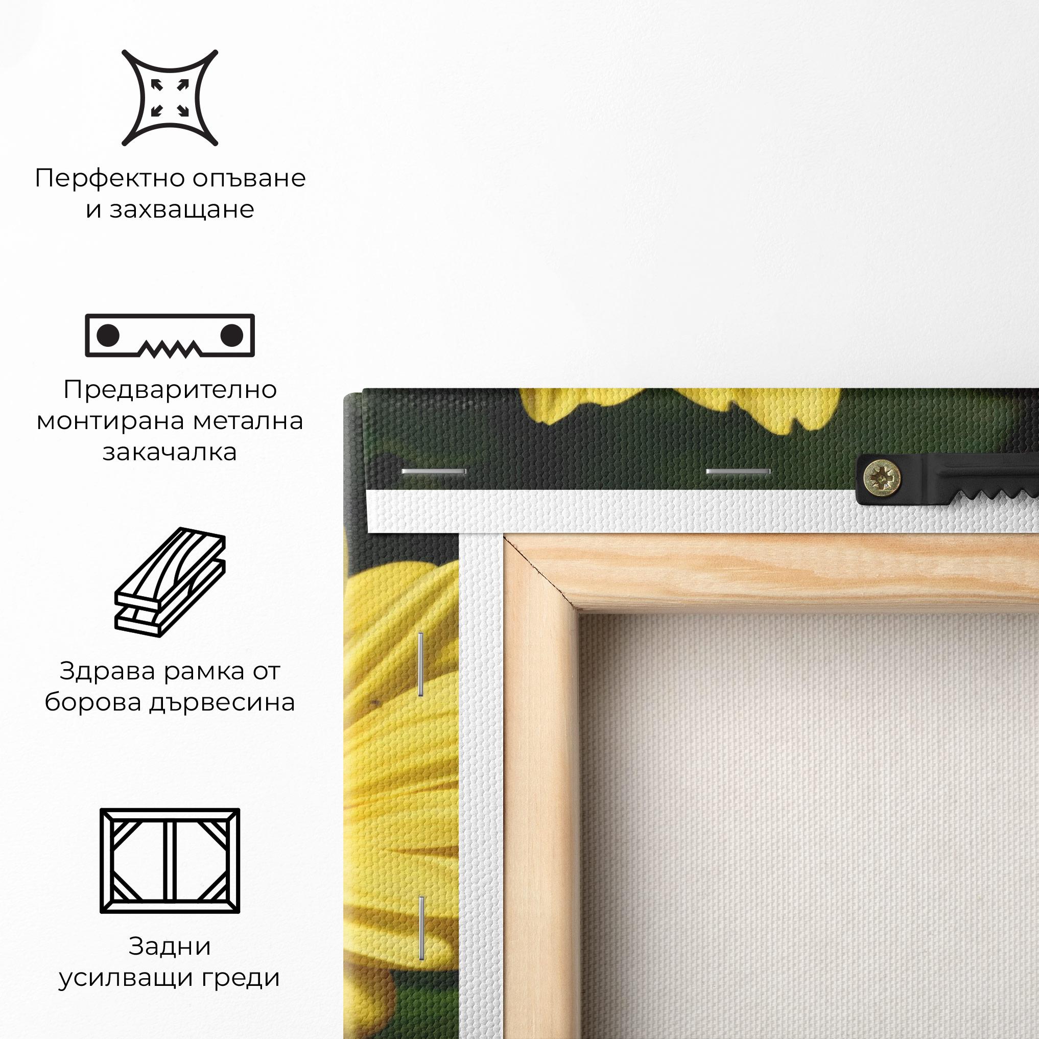 Картина на платно Orange Yellow Daisy mockup 5