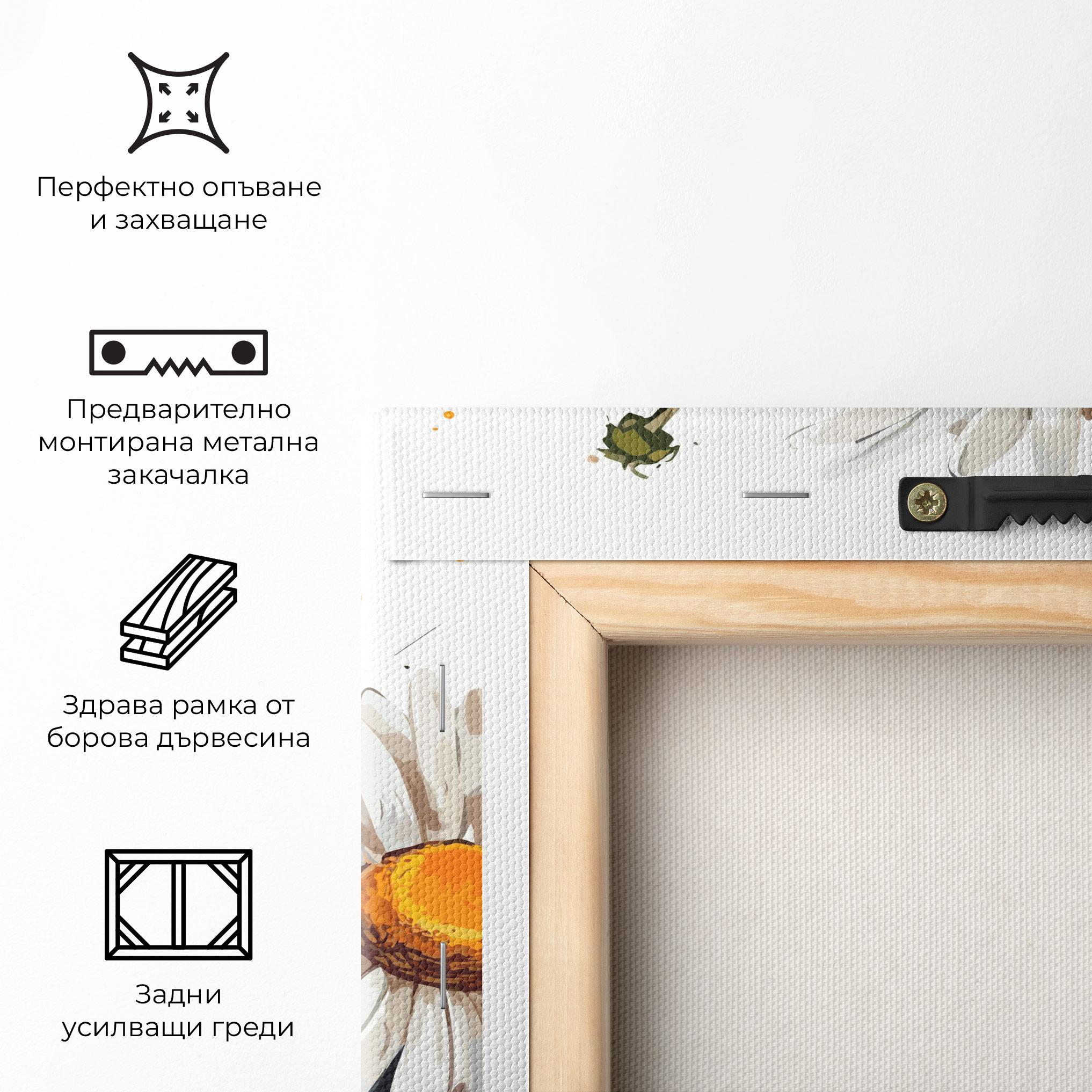 Картина на платно White Beautiful Daisy mockup 5