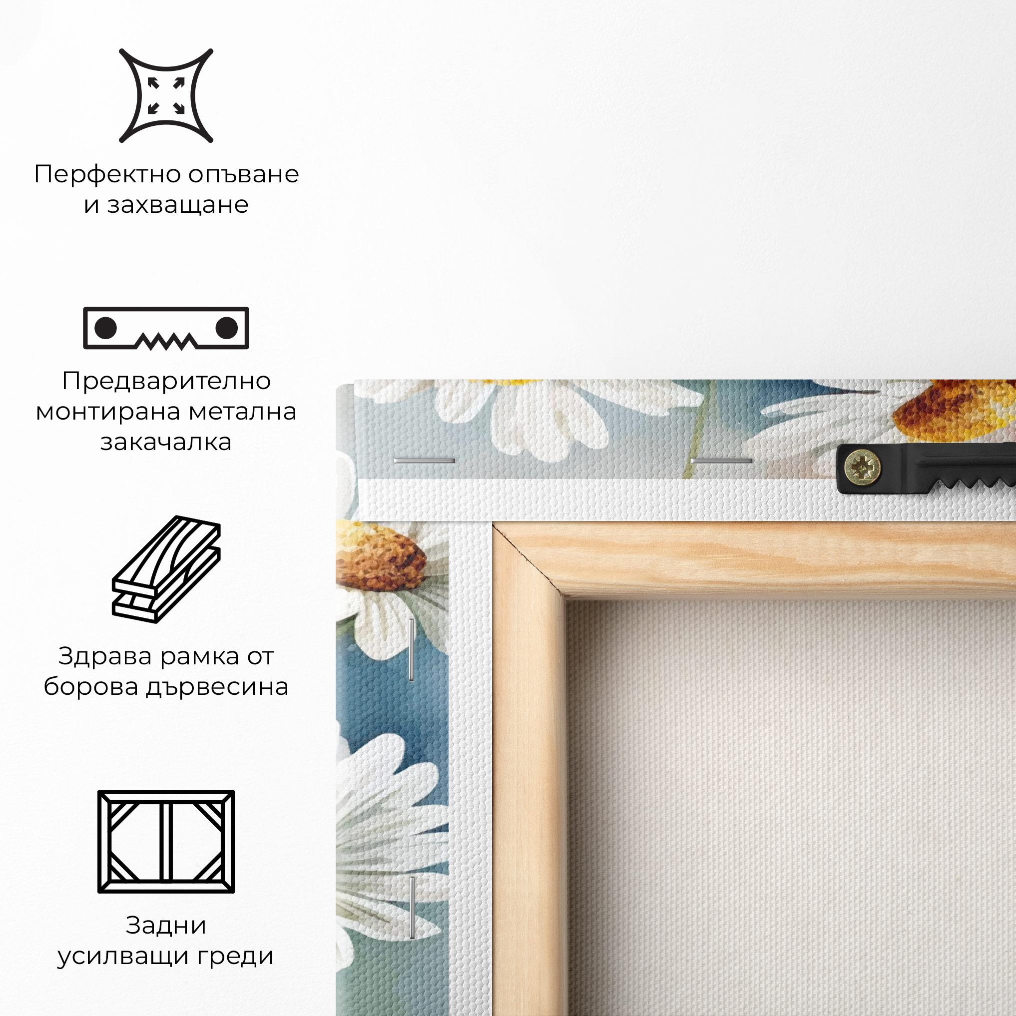 Картина на платно White Daisy Art mockup 5