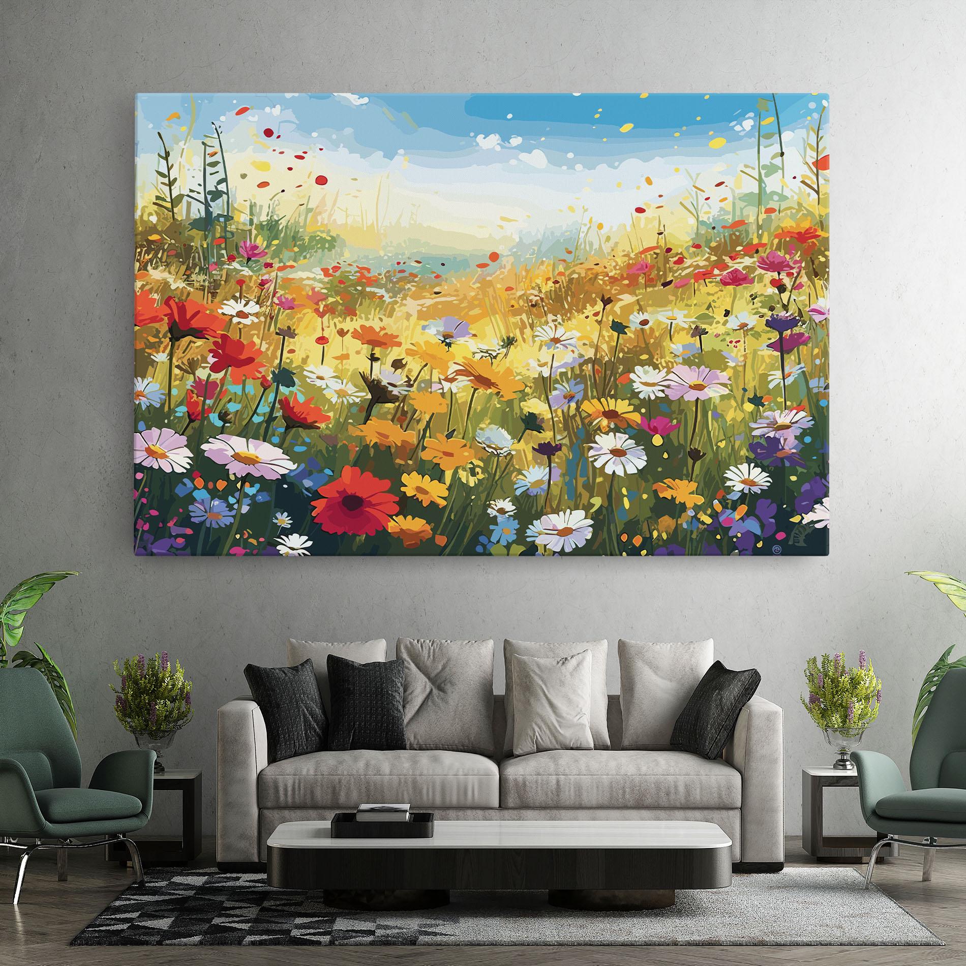 Картина на платно Colorful Daisy Mix mockup 7