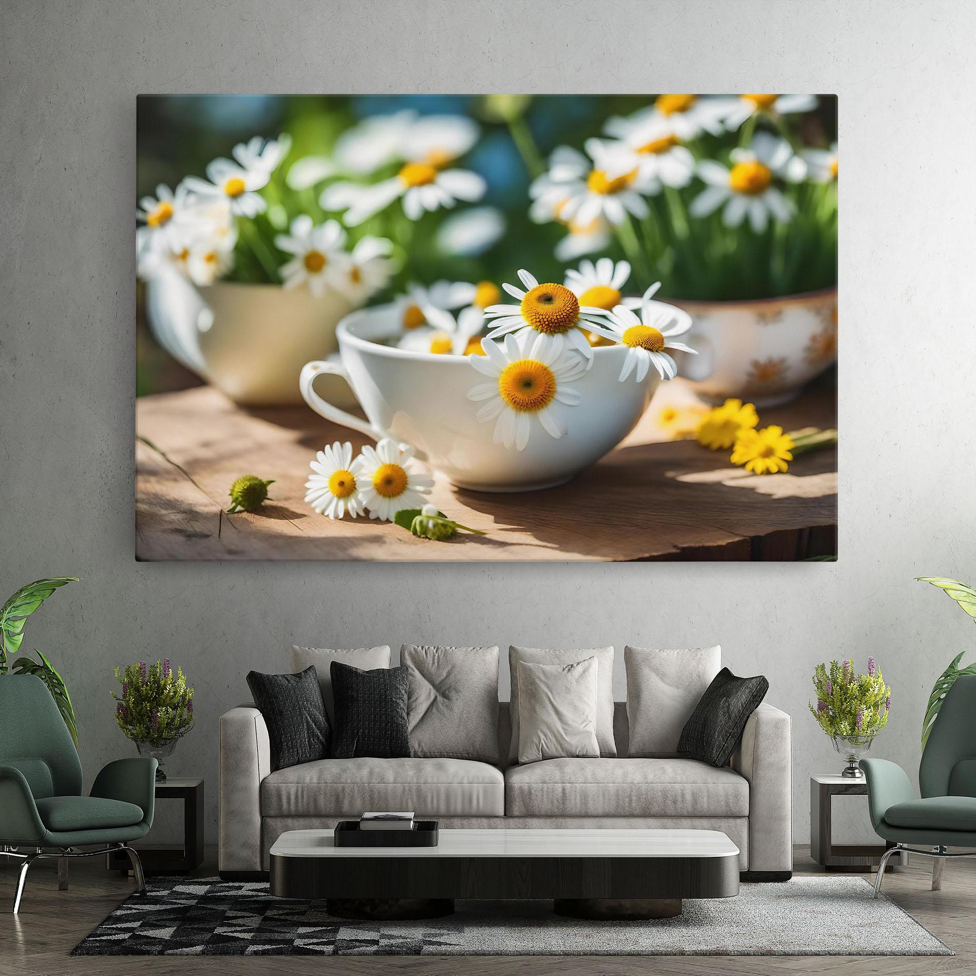 Картина на платно Daisies In A Cup mockup 7