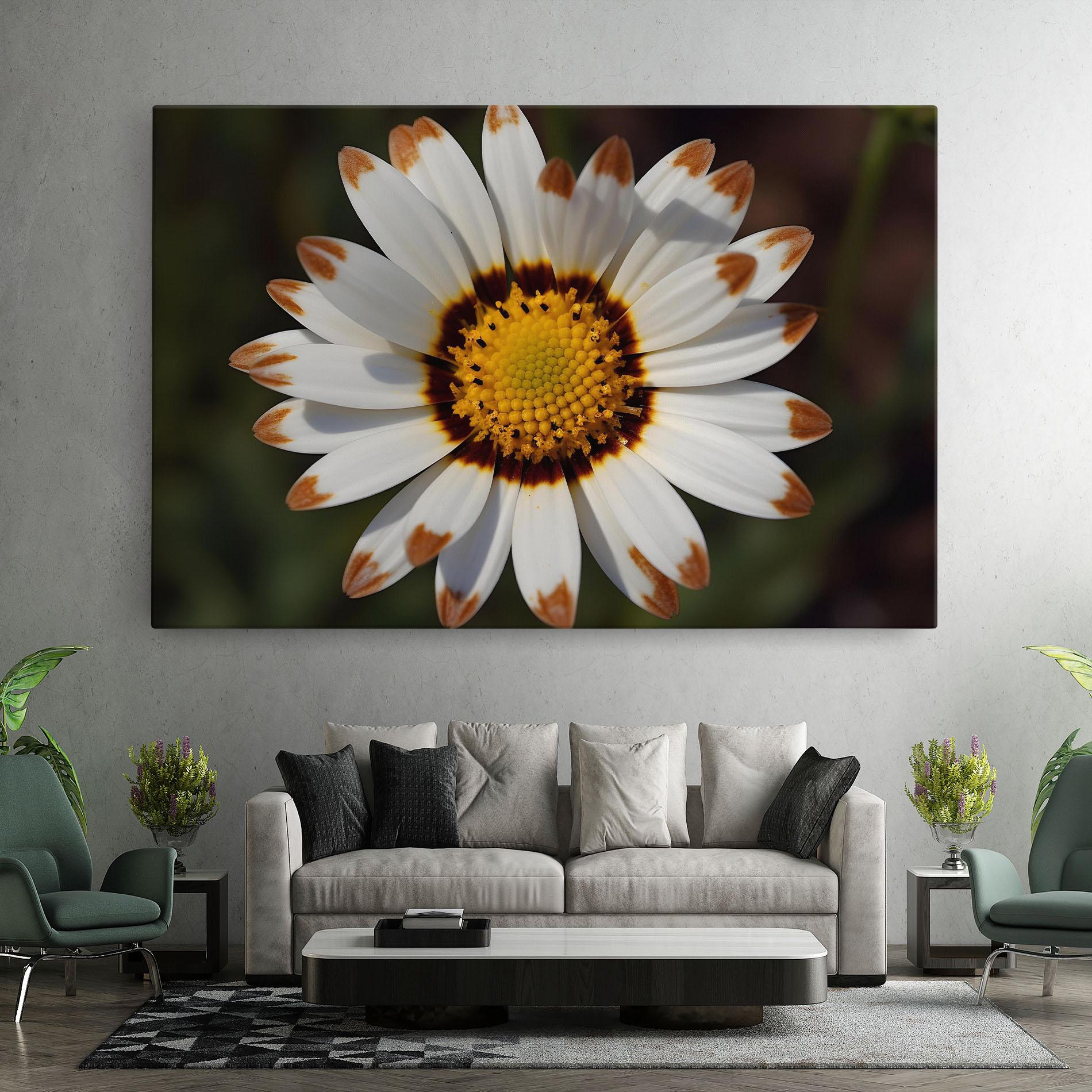 Картина на платно White Brown Daisy mockup 7