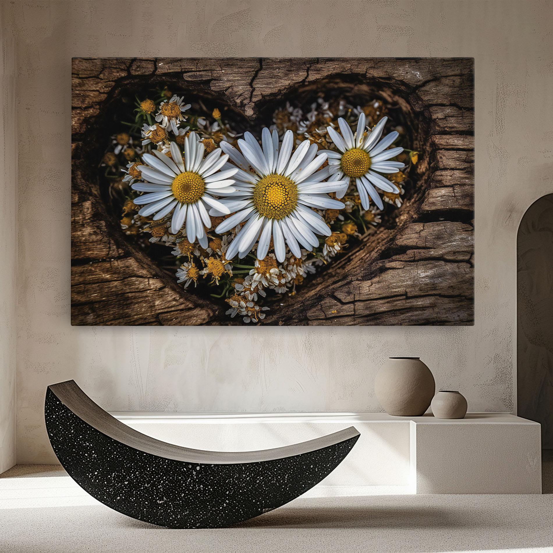 Картина на платно Heart Shaped Daisy mockup 8