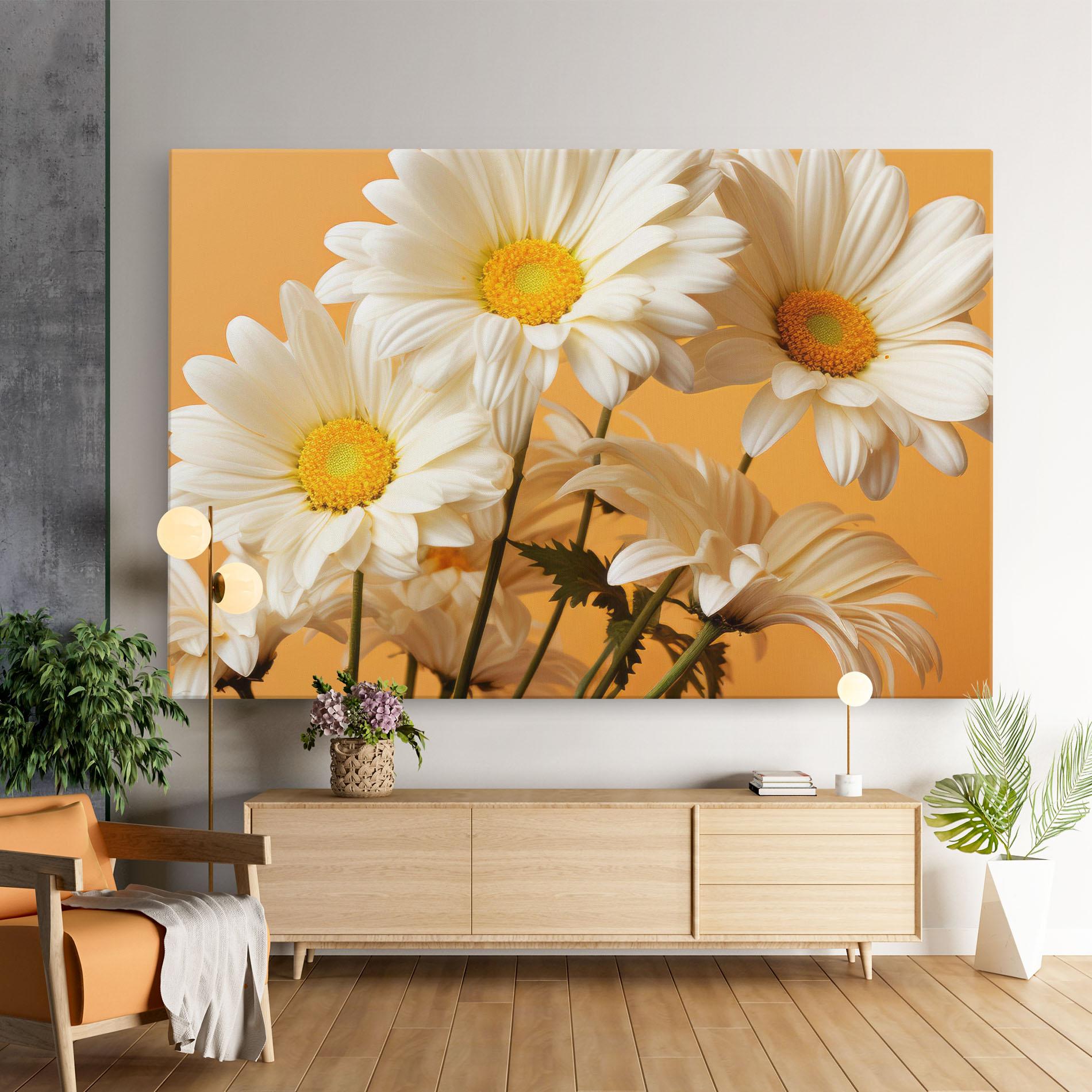 Картина на платно Daisy On Orange mockup 9