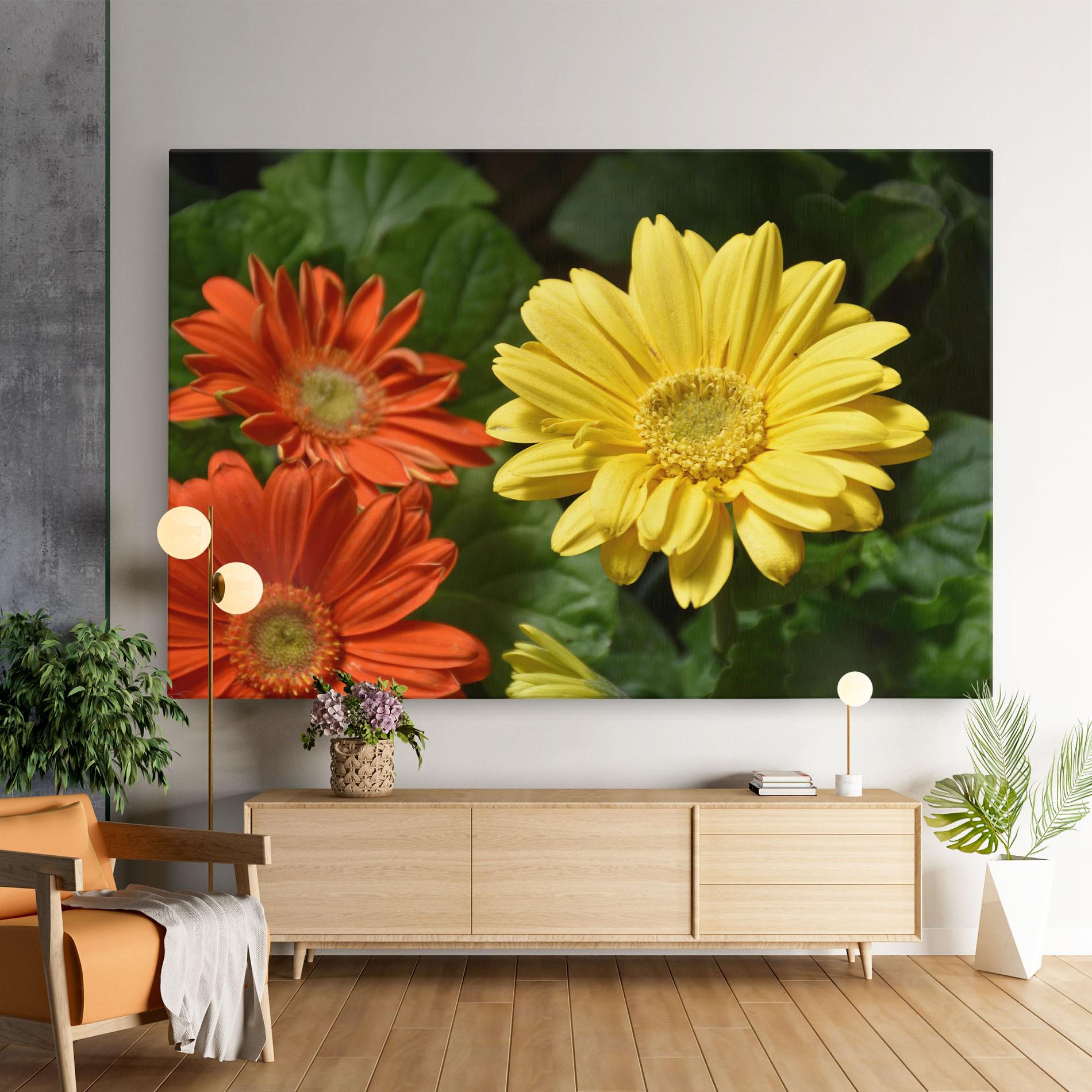 Картина на платно Orange Yellow Daisy mockup 9