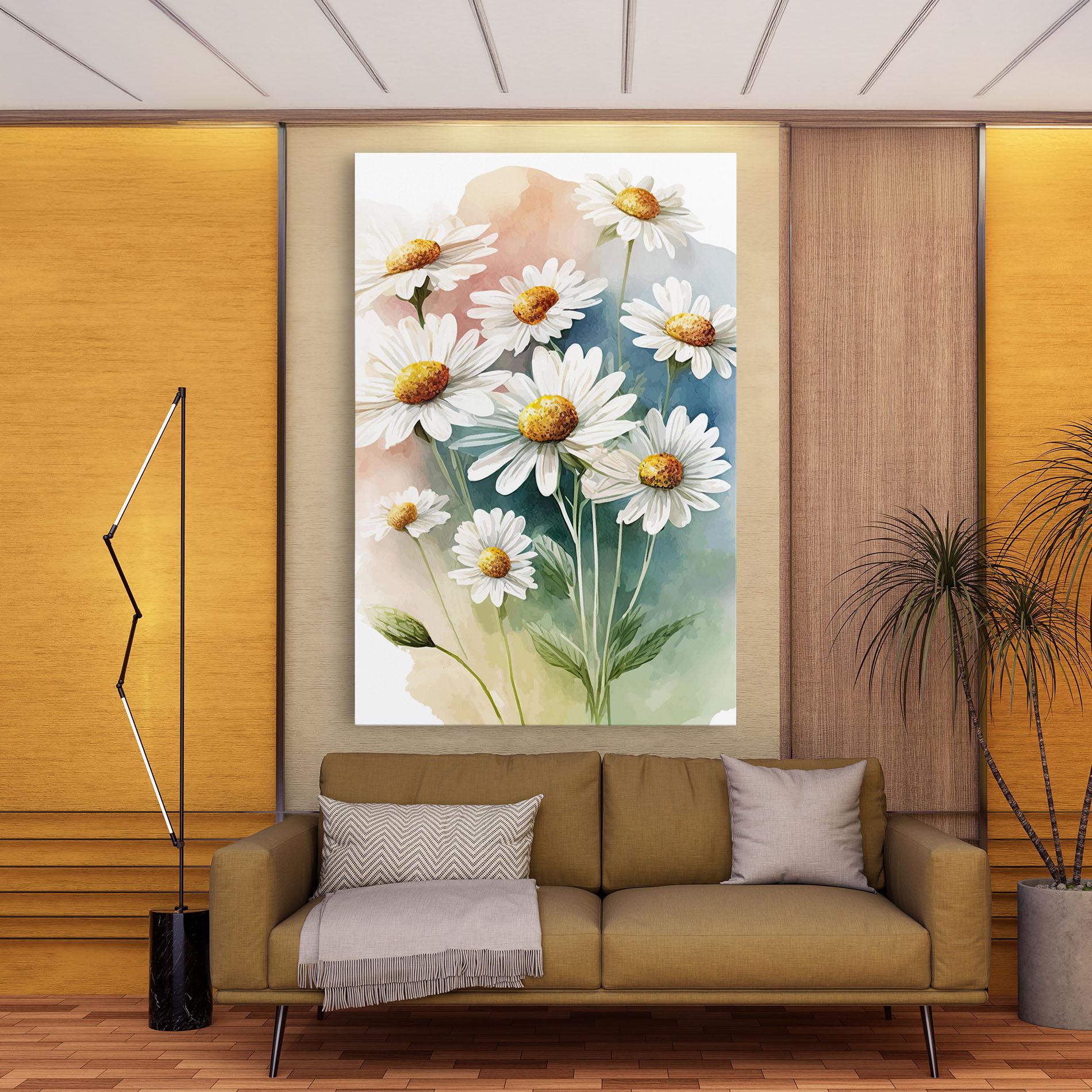 Картина на платно White Daisy Art mockup 9