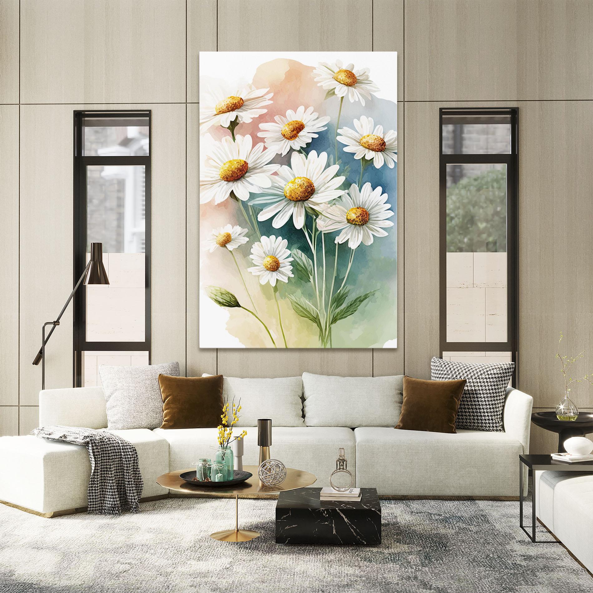 Картина на платно White Daisy Art mockup 2