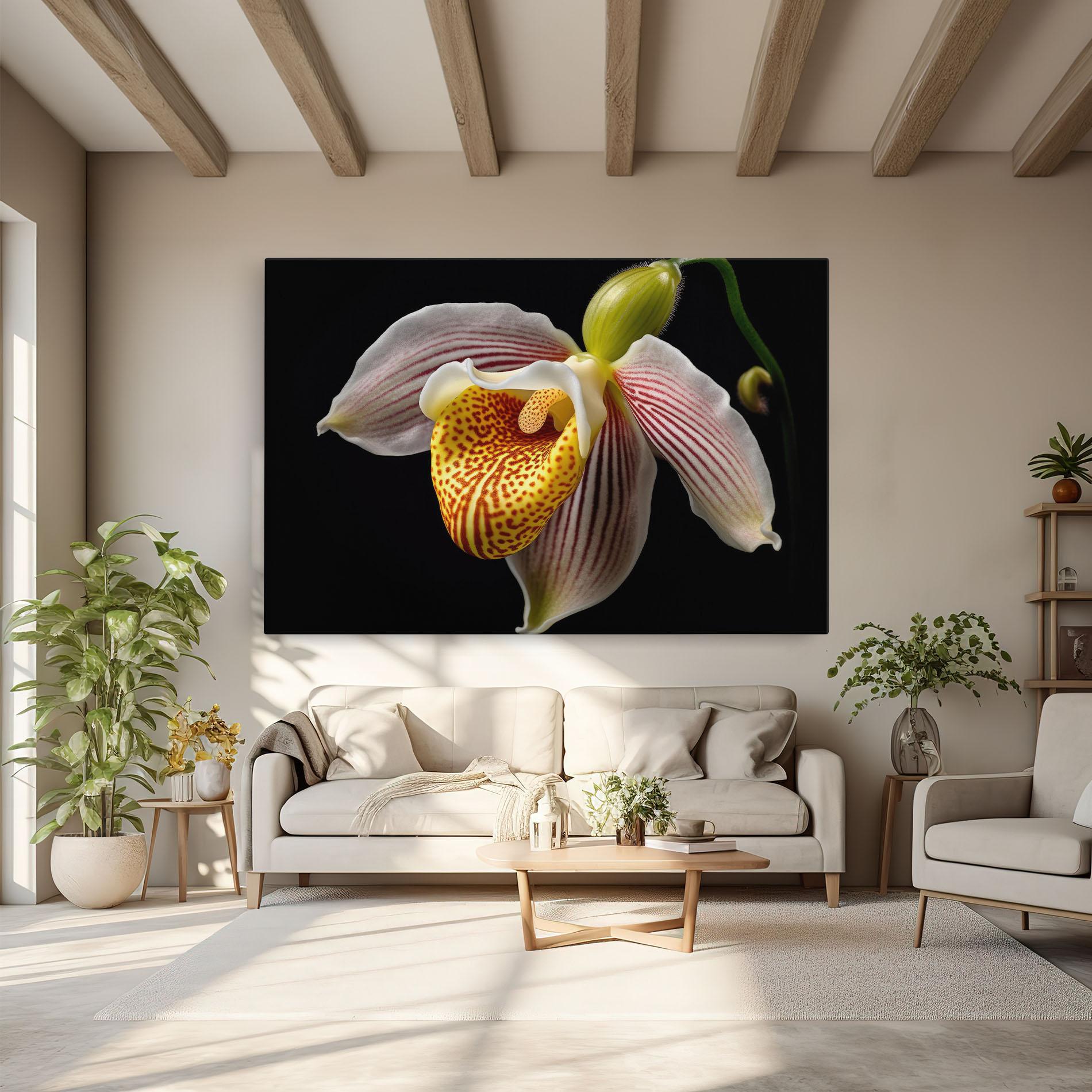 Картина на платно Orchid On Black mockup 6