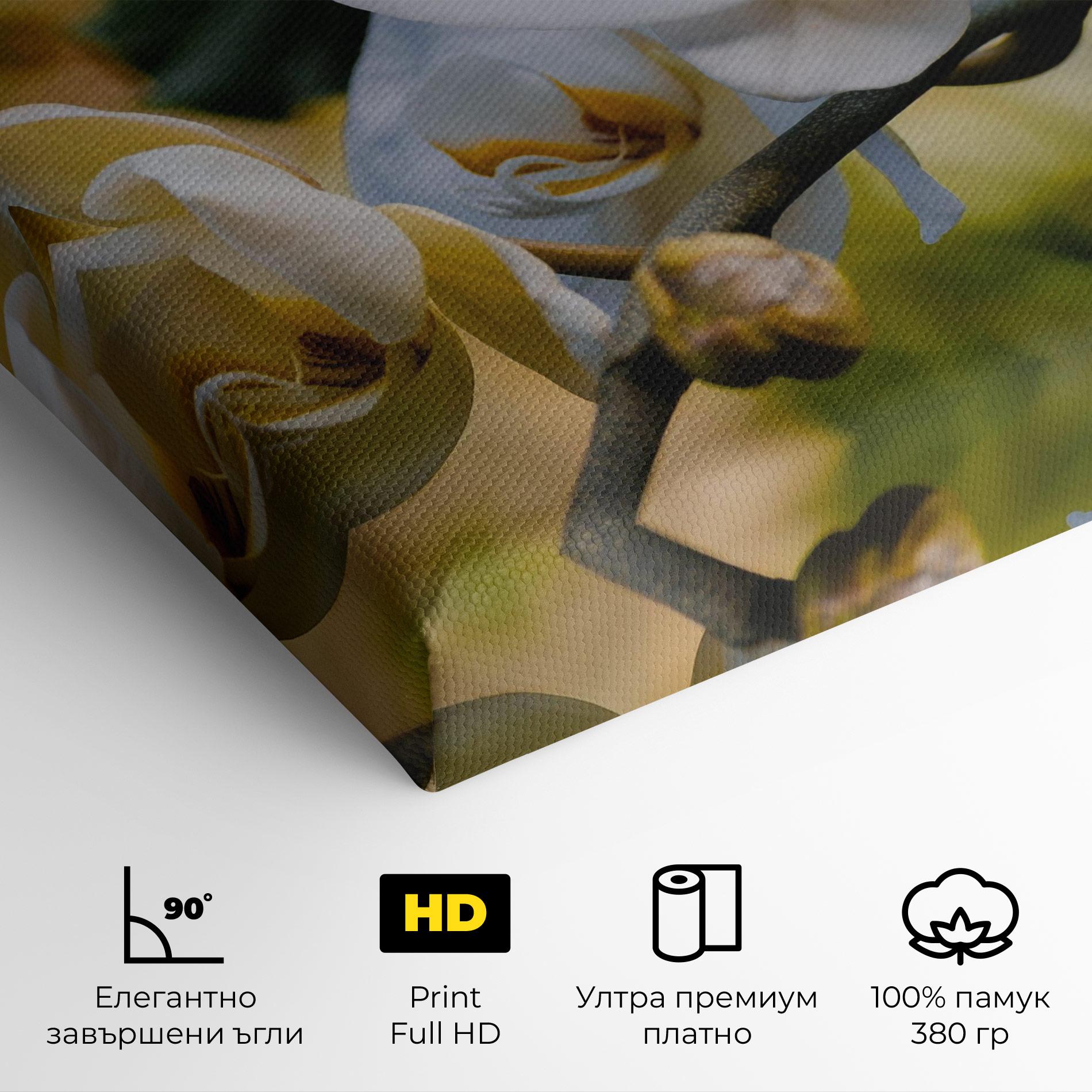 Картина на платно Cream Orchid In Nature mockup 4