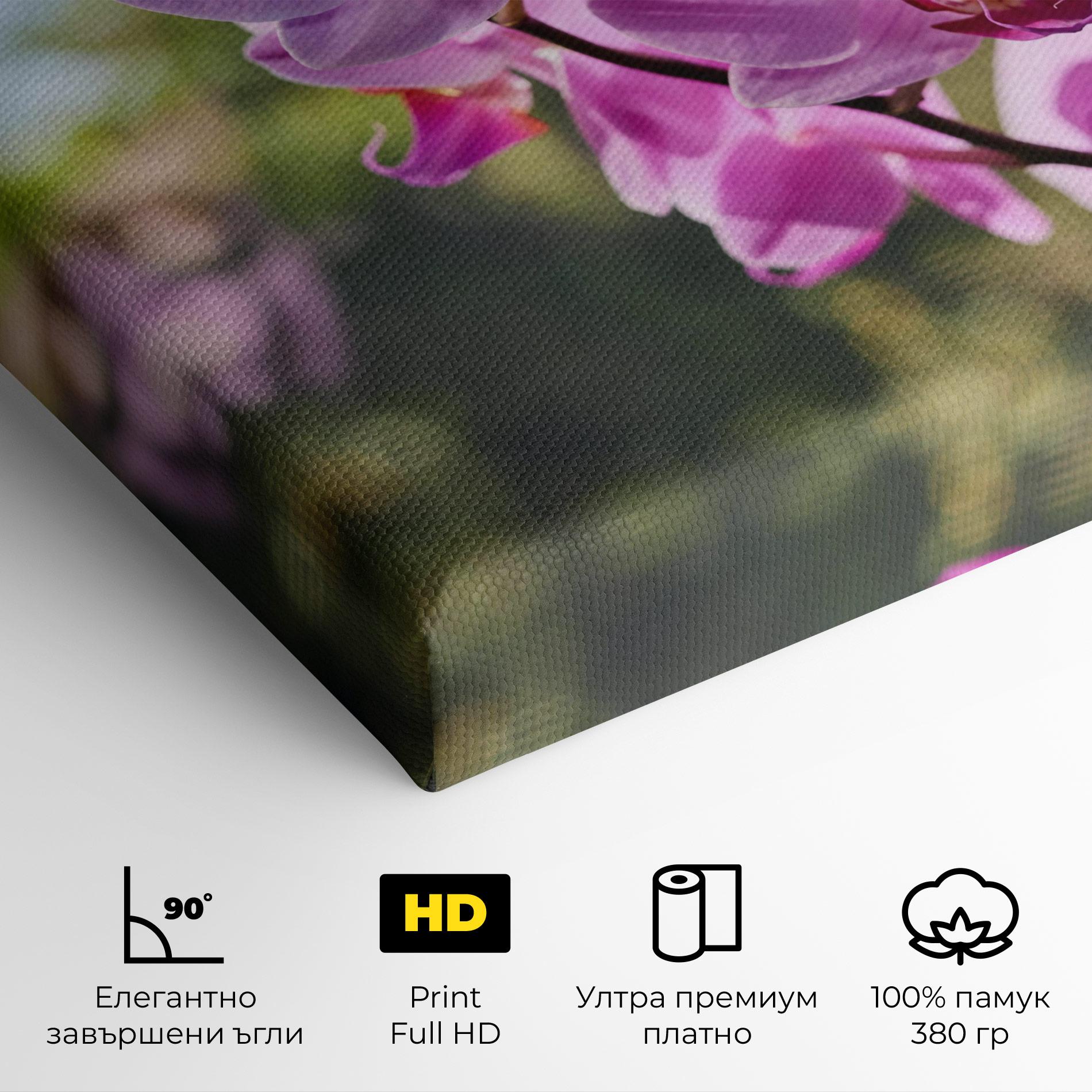 Картина на платно Orchids In The Garden mockup 4