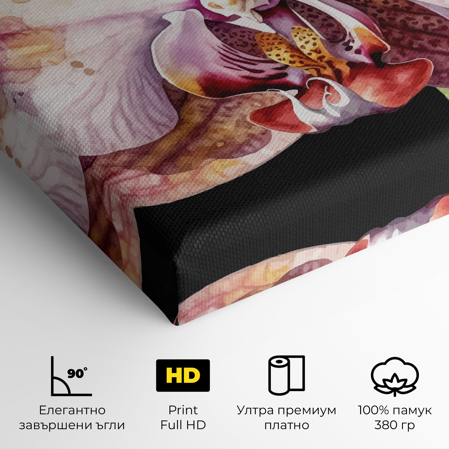 Картина на платно Painted Orchid mockup 4