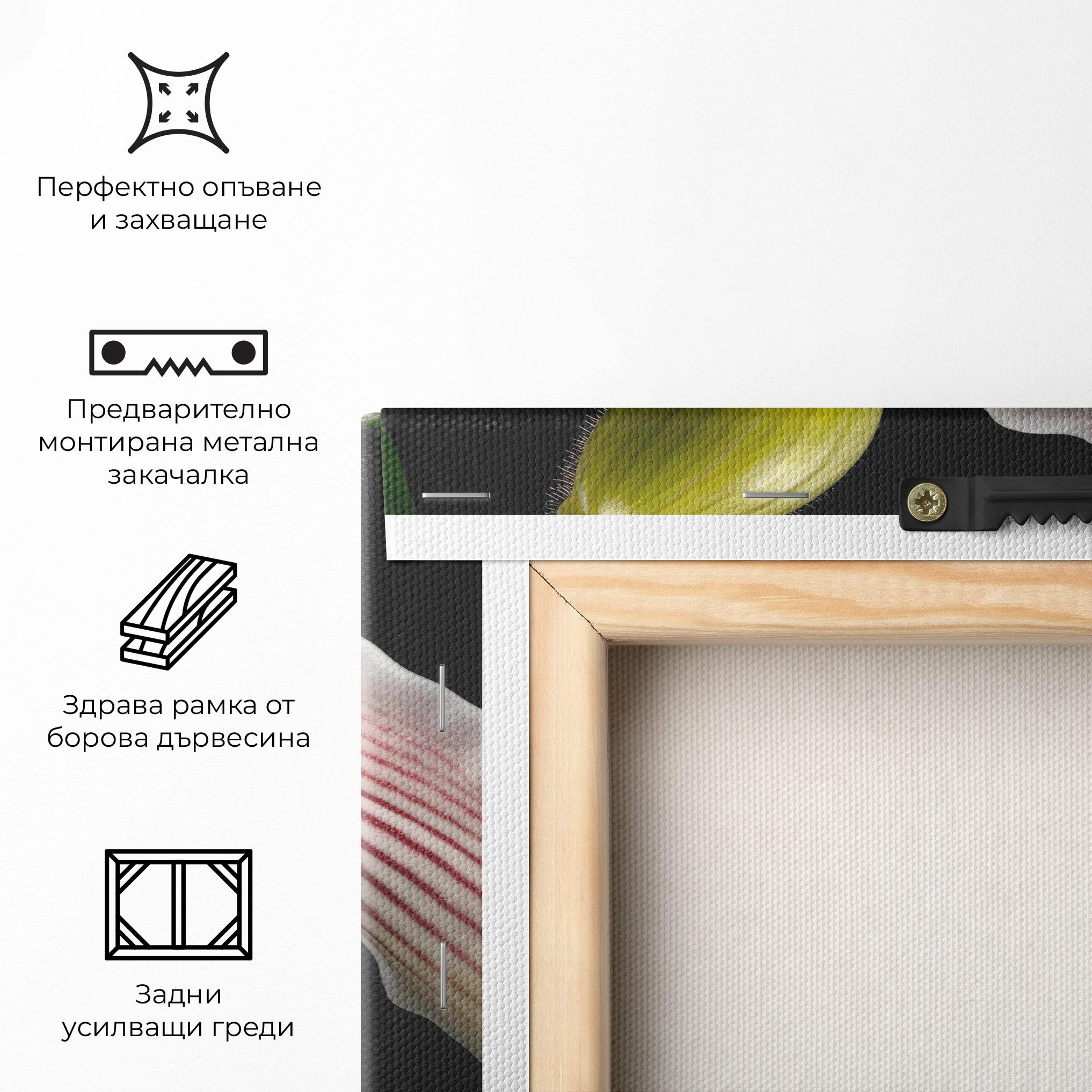 Картина на платно Orchid On Black mockup 5