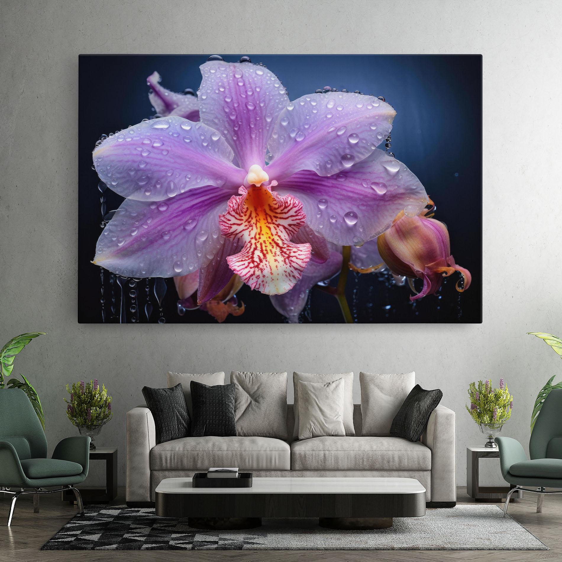 Картина на платно Orchid In Rain mockup 7