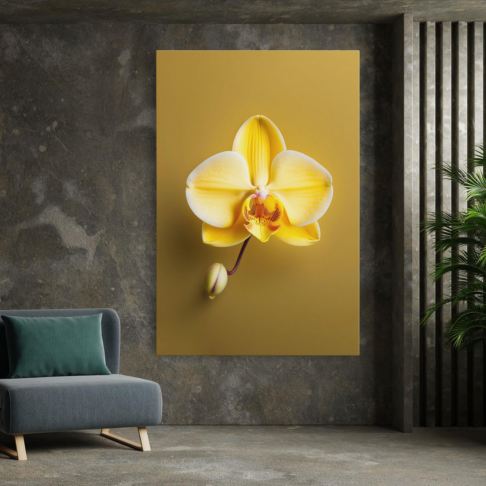Картина на платно Pastel Yellow Orchid mockup 7
