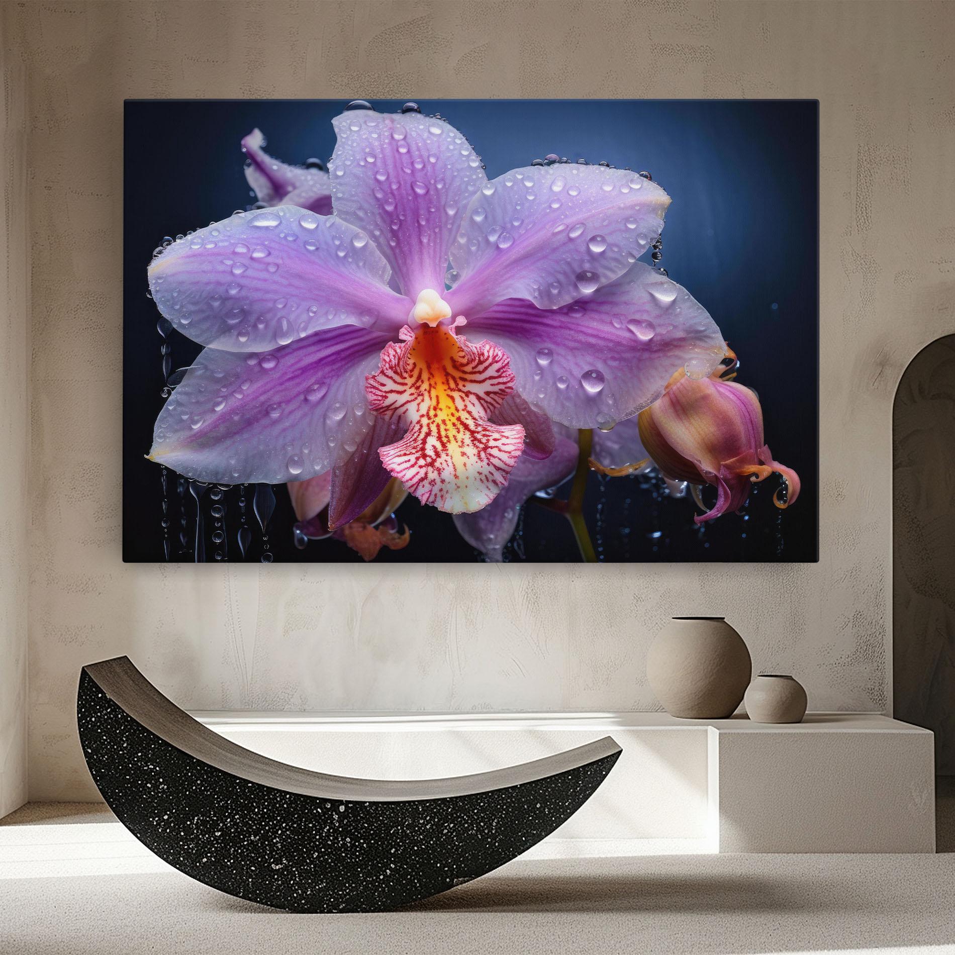 Картина на платно Orchid In Rain mockup 8