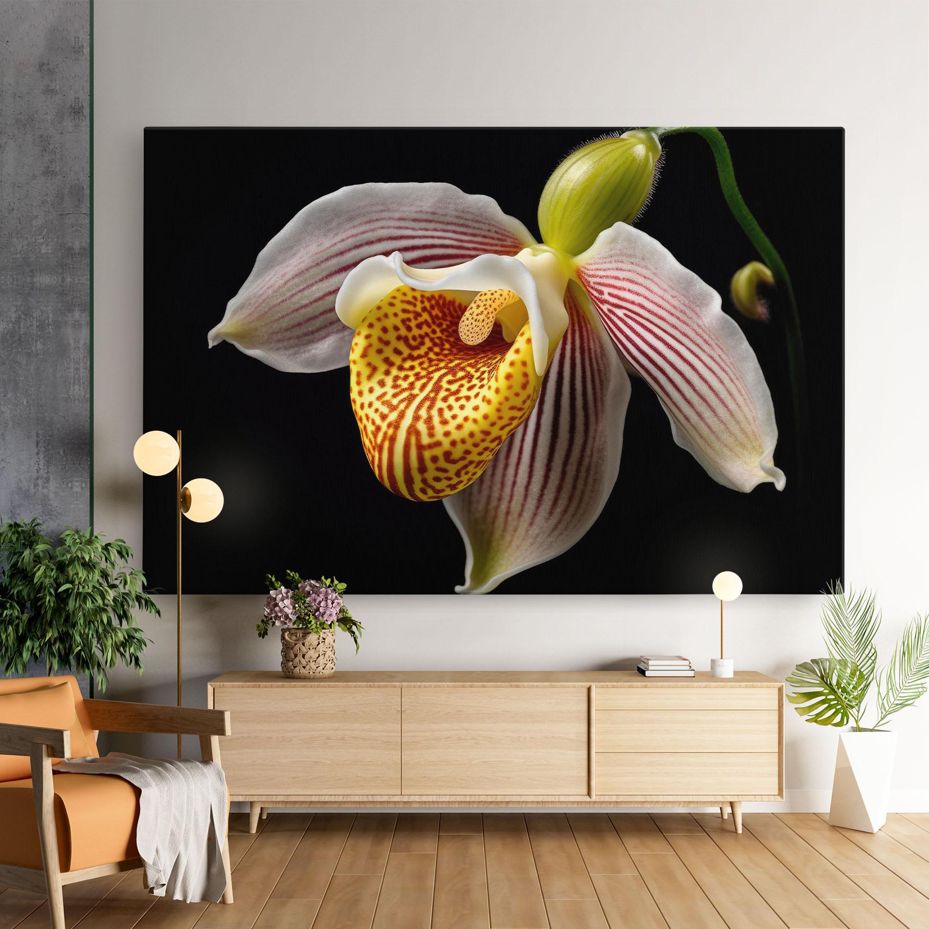 Картина на платно Orchid On Black mockup 9